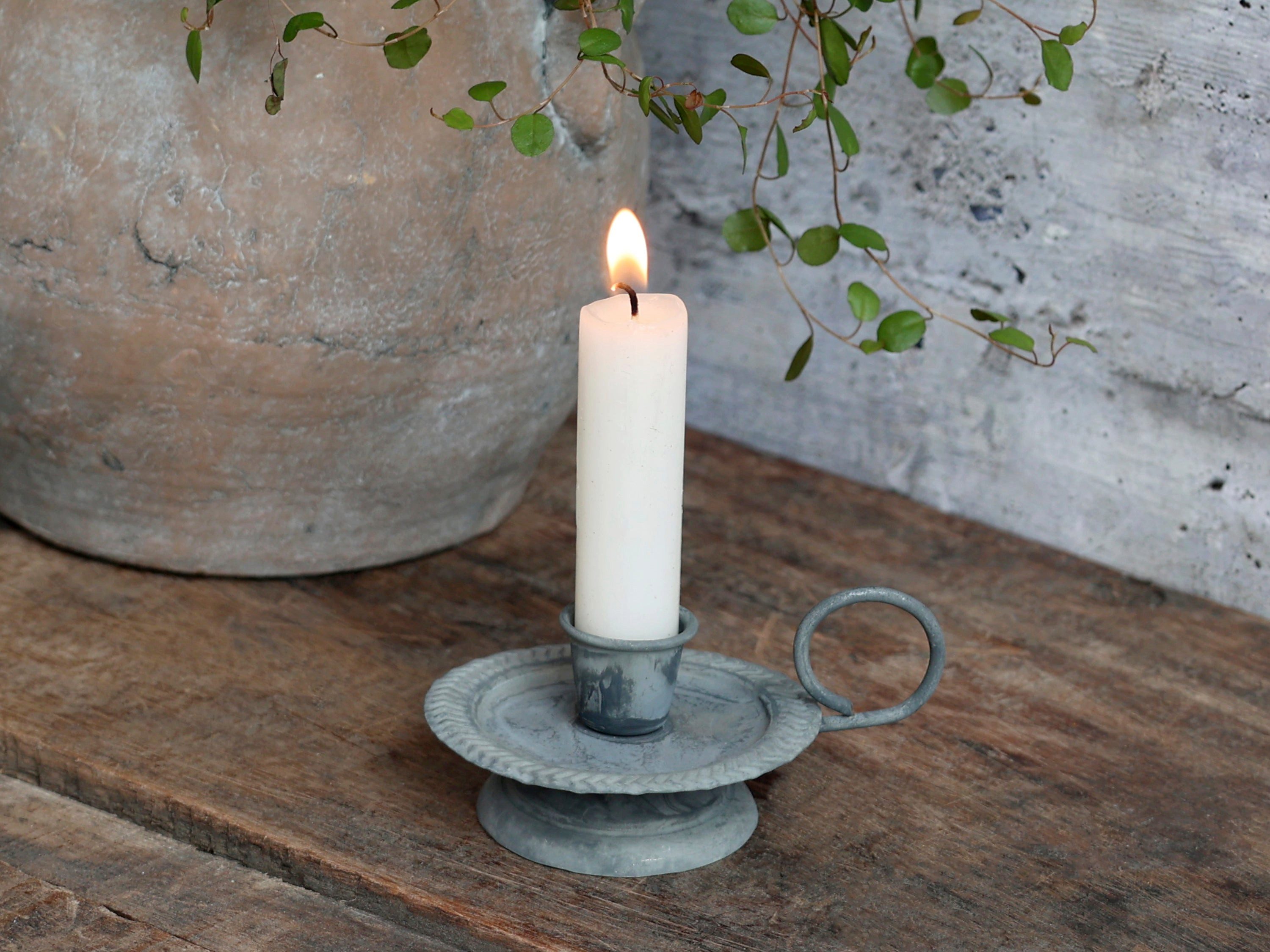 Chic Antique Kerzenständer Kammerleuchter auf Fuß – Chic Antique, Antique Zink