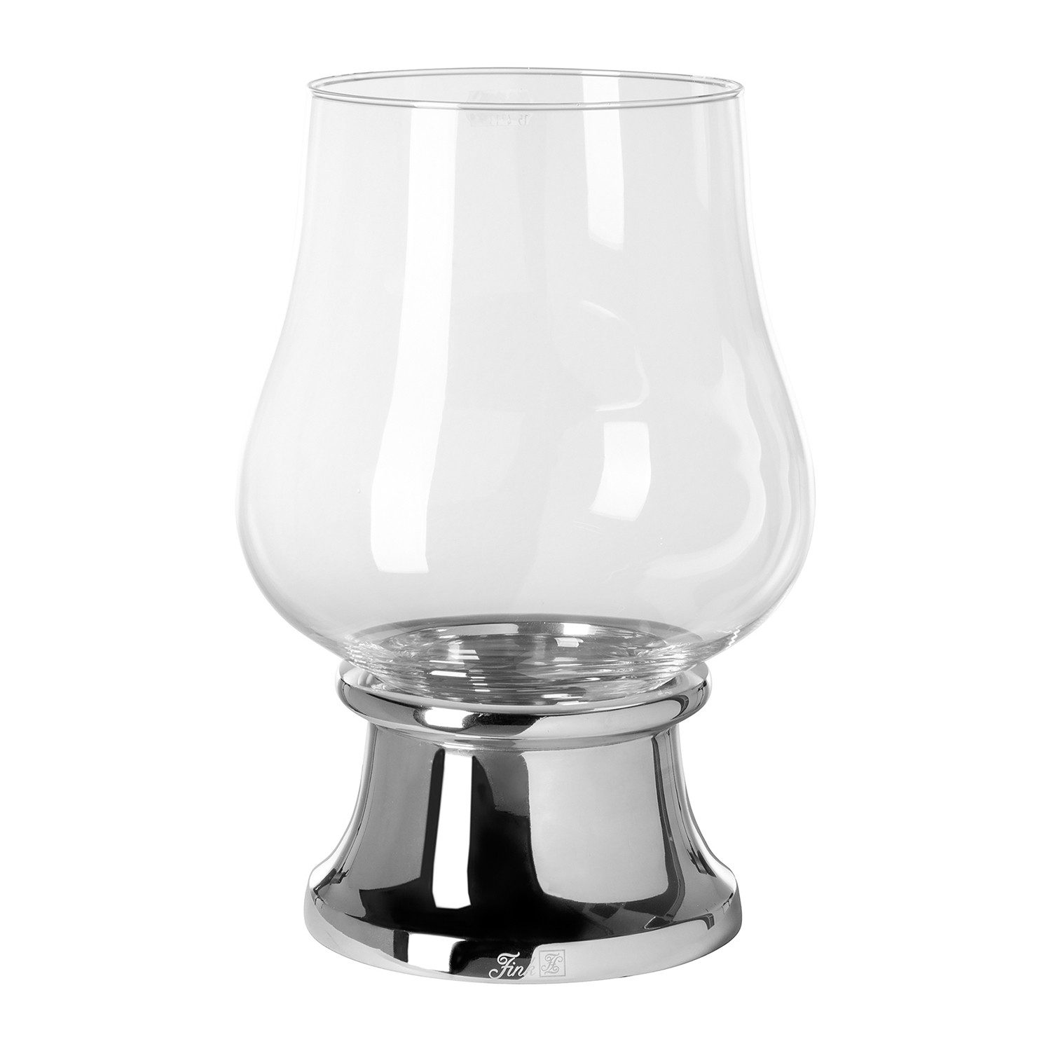 Fink Windlicht PALINA Windlicht mit Glas - H.31cm x D.21cm - silber - Alu/Edelstahl (1 St., Kerzenleuchter - Windlichthalter), Eleganter Kerzenhalter Leuchter Deko aus Glas - Indoor geeignet