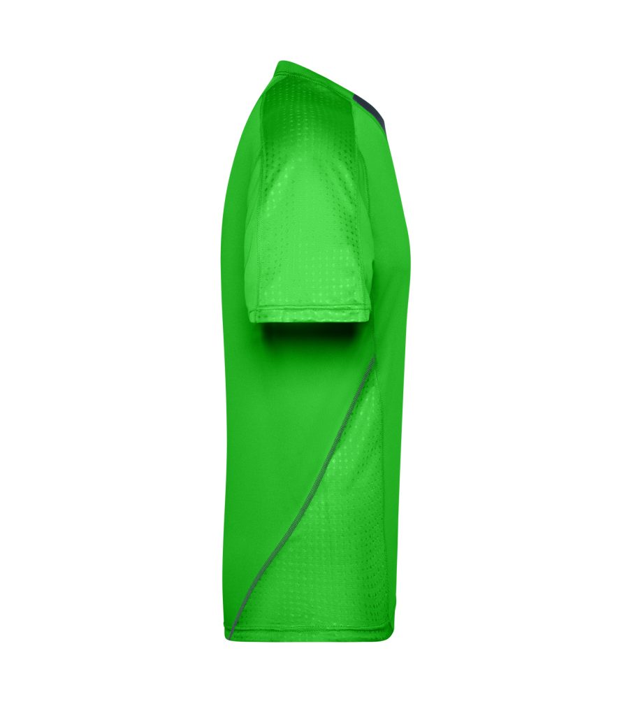 James & Nicholson Laufshirt Doppelpack Feuchtigkeitsregulierend T-Shirt 2er-Pack) green/iron-grey Herren Atmungsaktiv und Laufshirt JN472 Kurzarm (Doppelpack, Running