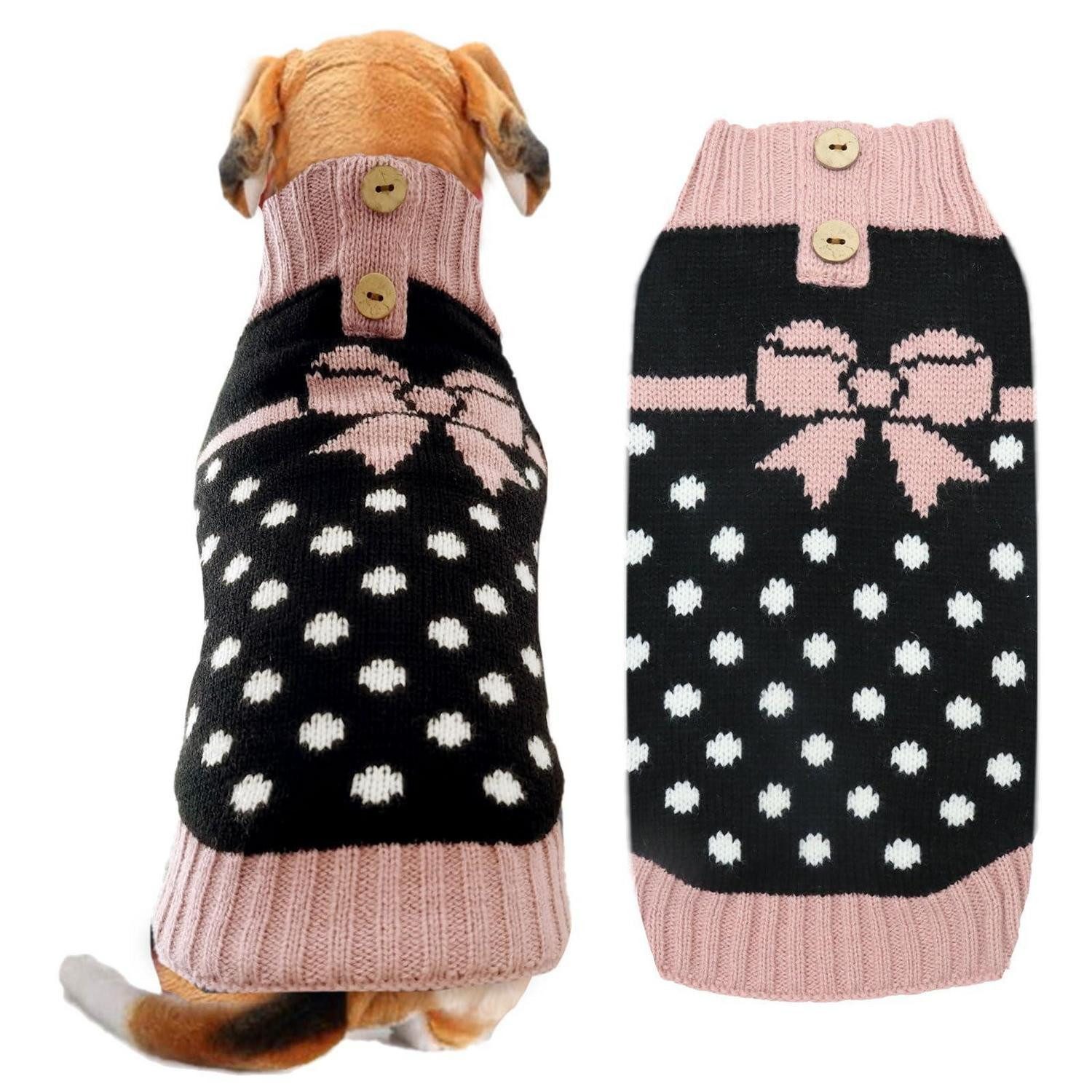 LuxusKollektion Hundepullover Hunde-Pullover mit Schleife Lila XS