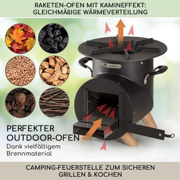 blumfeldt Feuerstelle Oshima, (Set), Campingkocher holzofen Campingofen Mobil