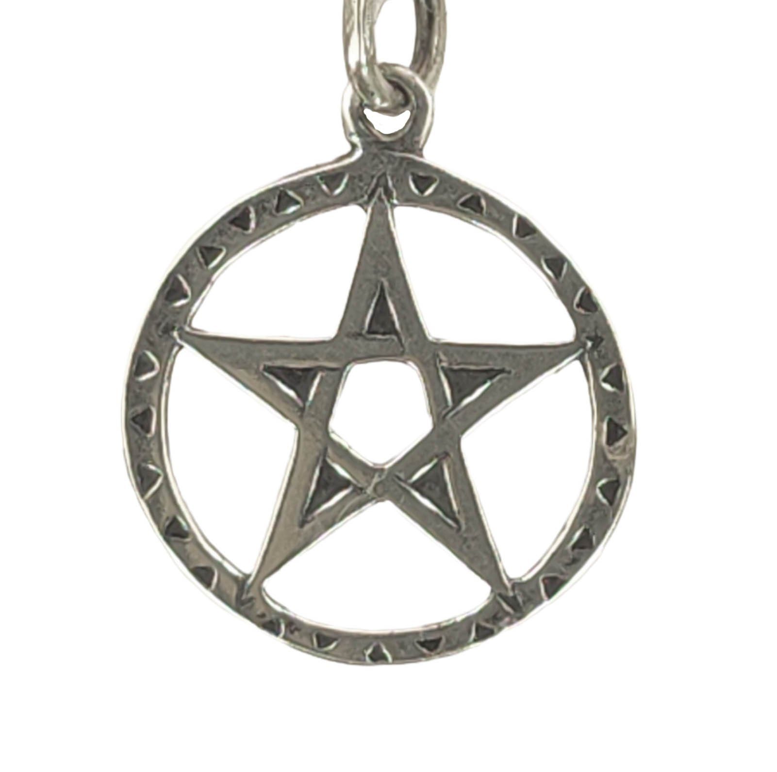 Anhänger 925 Kiss Silber Zauberei Leather Schutz Amulett of Pentagramm Kettenanhänger Magie