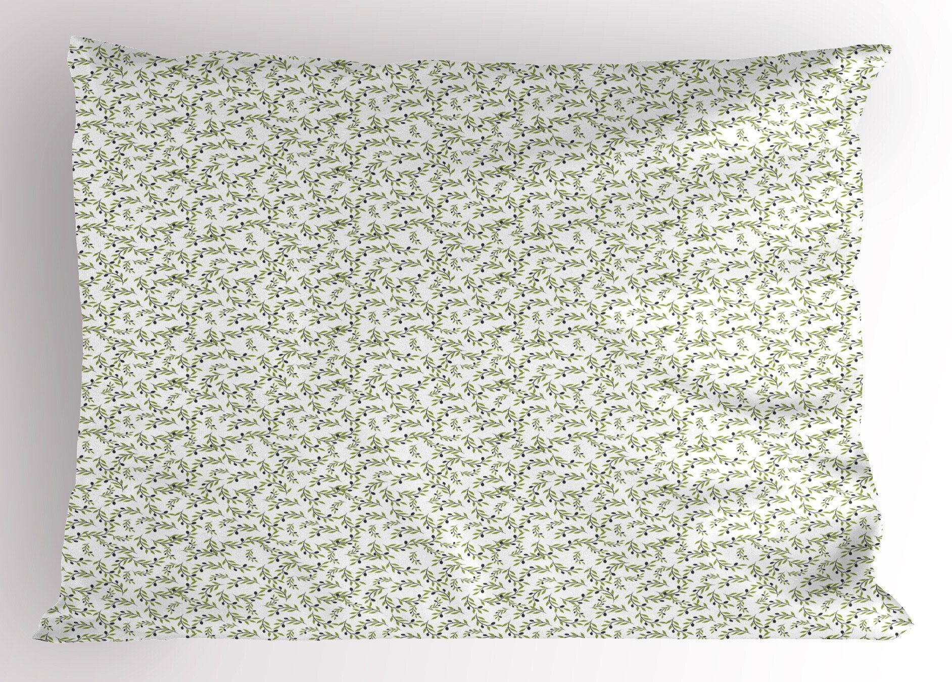 Kissenbezüge Zweige Size Standard Kunst Kopfkissenbezug, (1 Stück), Blätter Gedruckter Olive Abakuhaus Frieden Dekorativer