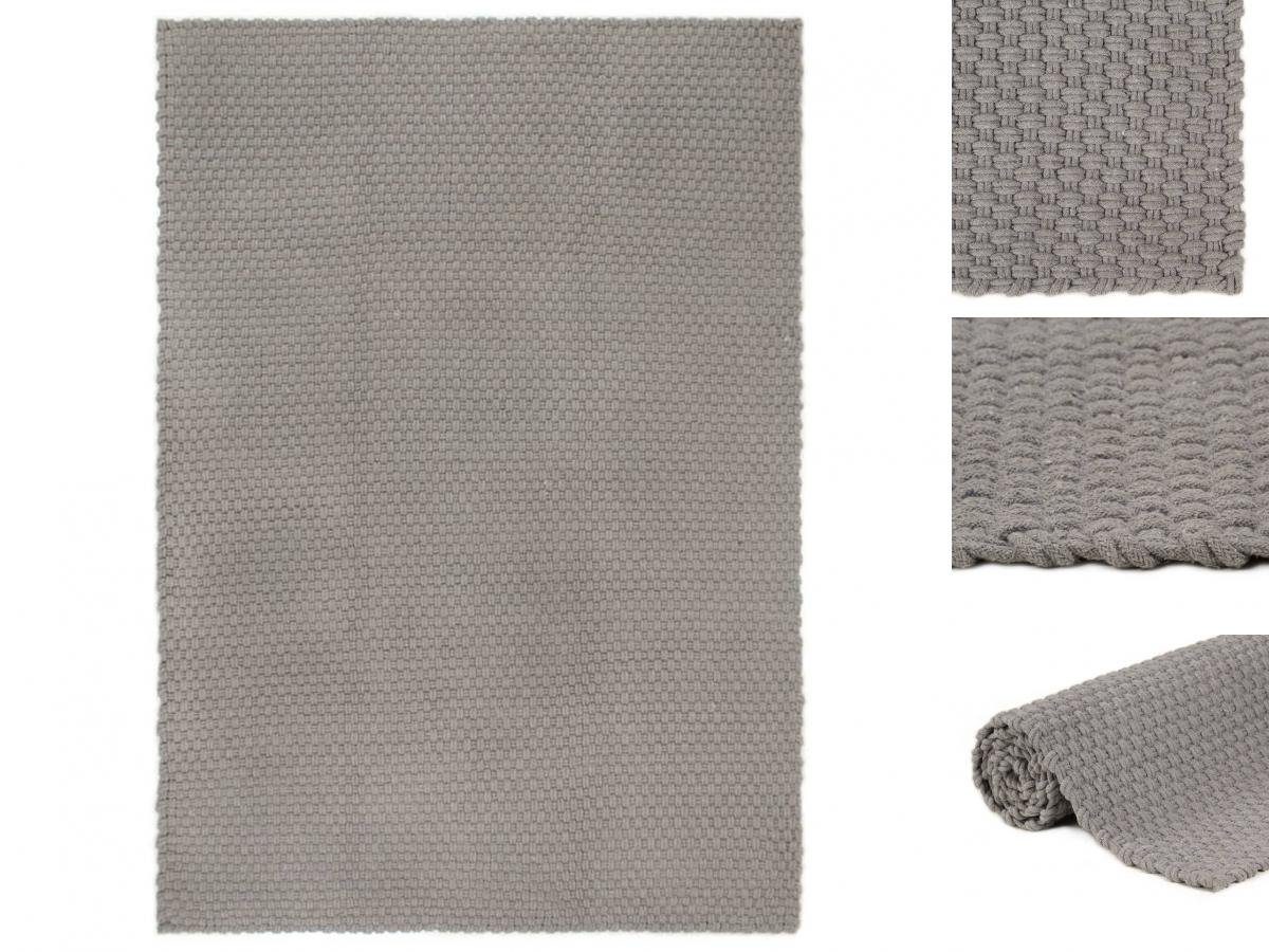 Teppich Teppich Rechteckig Grau 200x300 cm Baumwolle, vidaXL, Höhe: 0 mm