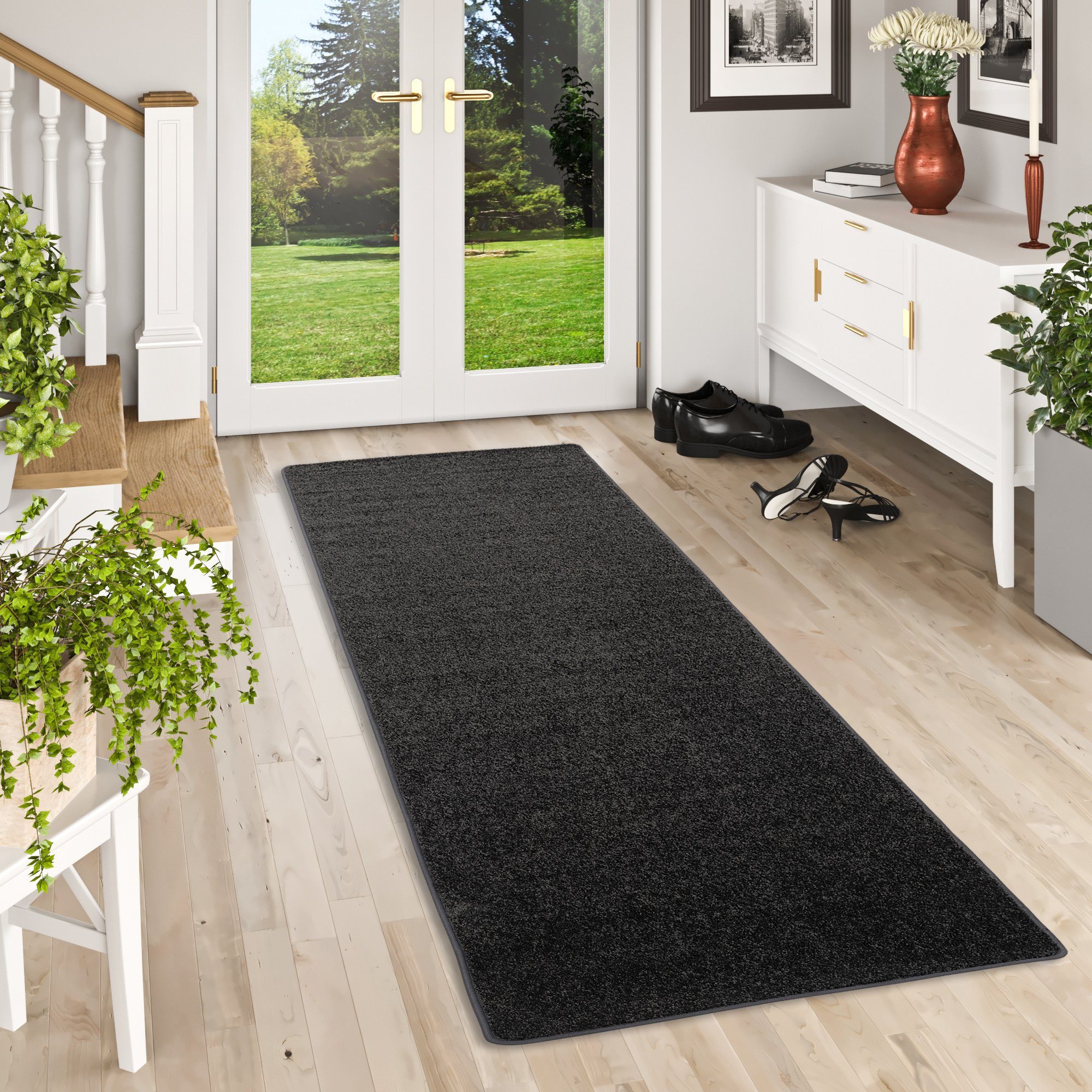 Läufer Hochflor Velours Läufer Teppich Luna, Snapstyle, Rechteckig, Höhe: 16 mm