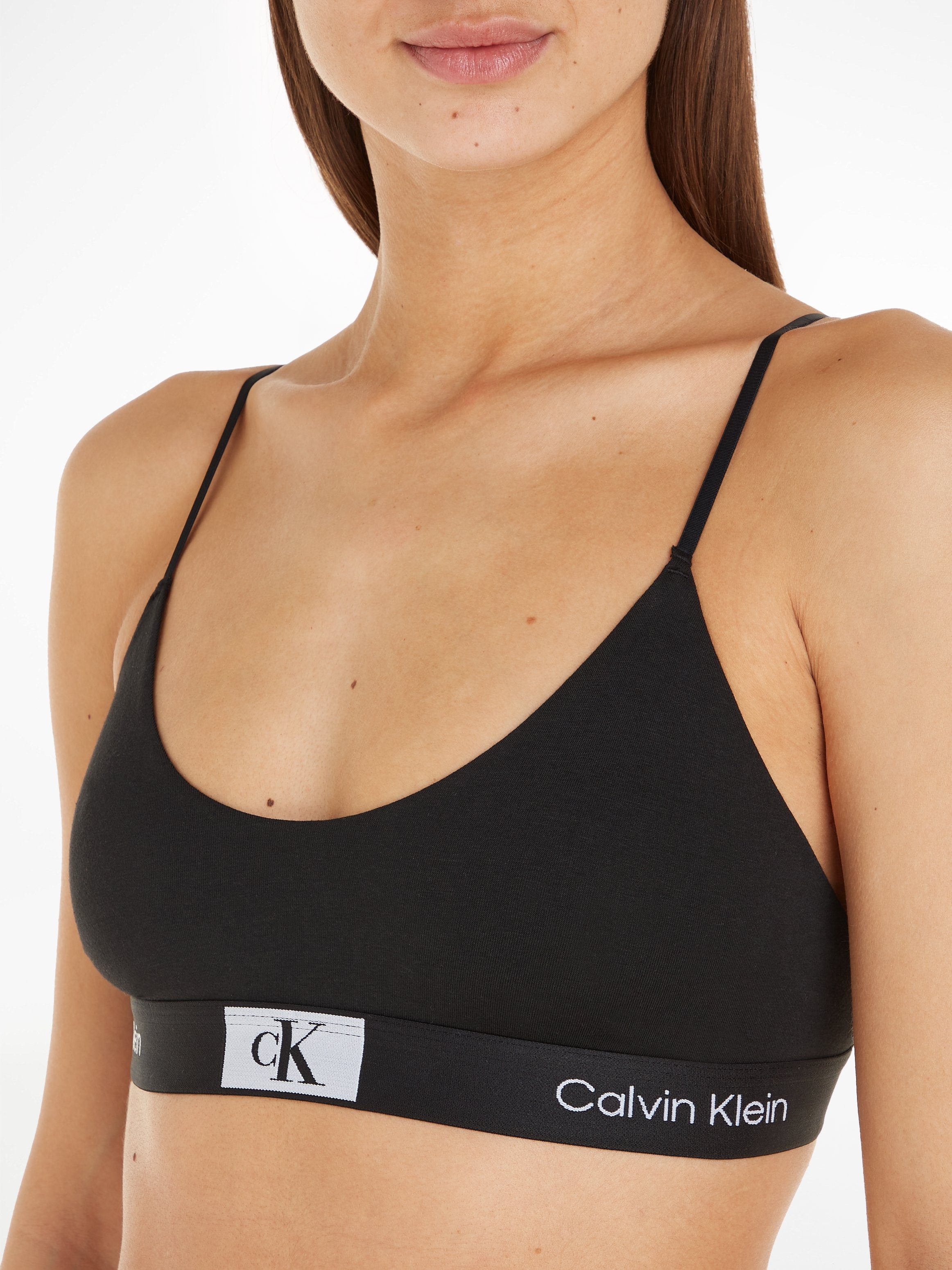 Bralette-BH UNLINED Alloverprint mit BLACK Underwear BRALETTE Calvin Klein