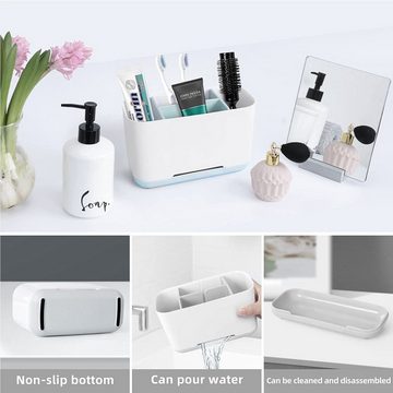 HYTIREBY Zahnbürstenhalter Zahnbürstenhalter Badezimmer Elektrischer Zahnbürstenständer, Einstellbarer Plastic Zahnbürsten Halter für Bad Waschbecken (Weiß)