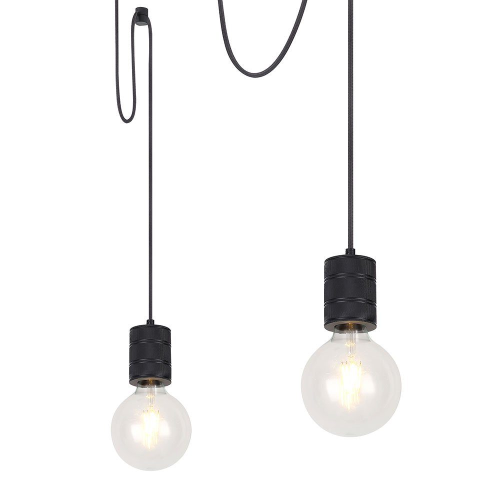 Pendelleuchte, nicht etc-shop Esstischlampe inklusive, schwarz Flammig höhenanpassbar Metall Leuchtmittel Hängeleuchte 3