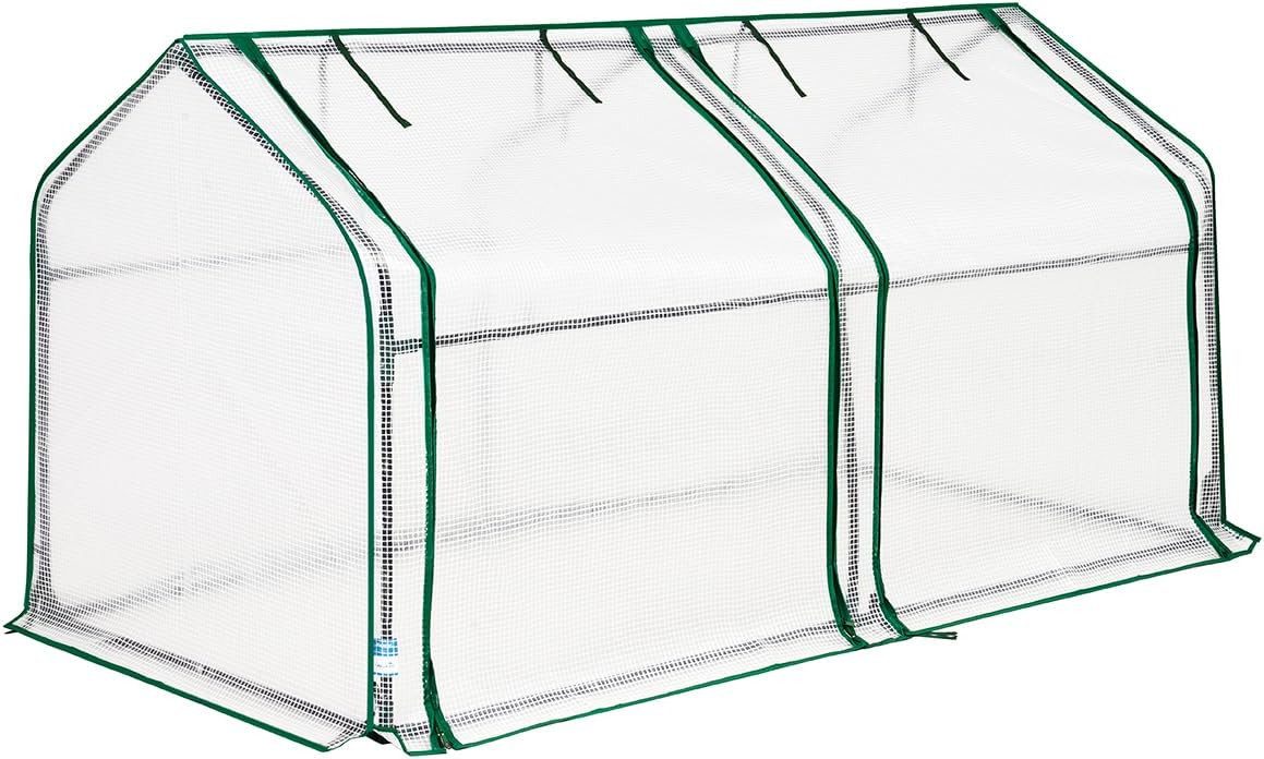 DOTMALL Foliengewächshaus Quictent Foliengewächshaus, Gewächshaus mit 2 großen Zugriffsfenstern weiß | Rabatt: 28%