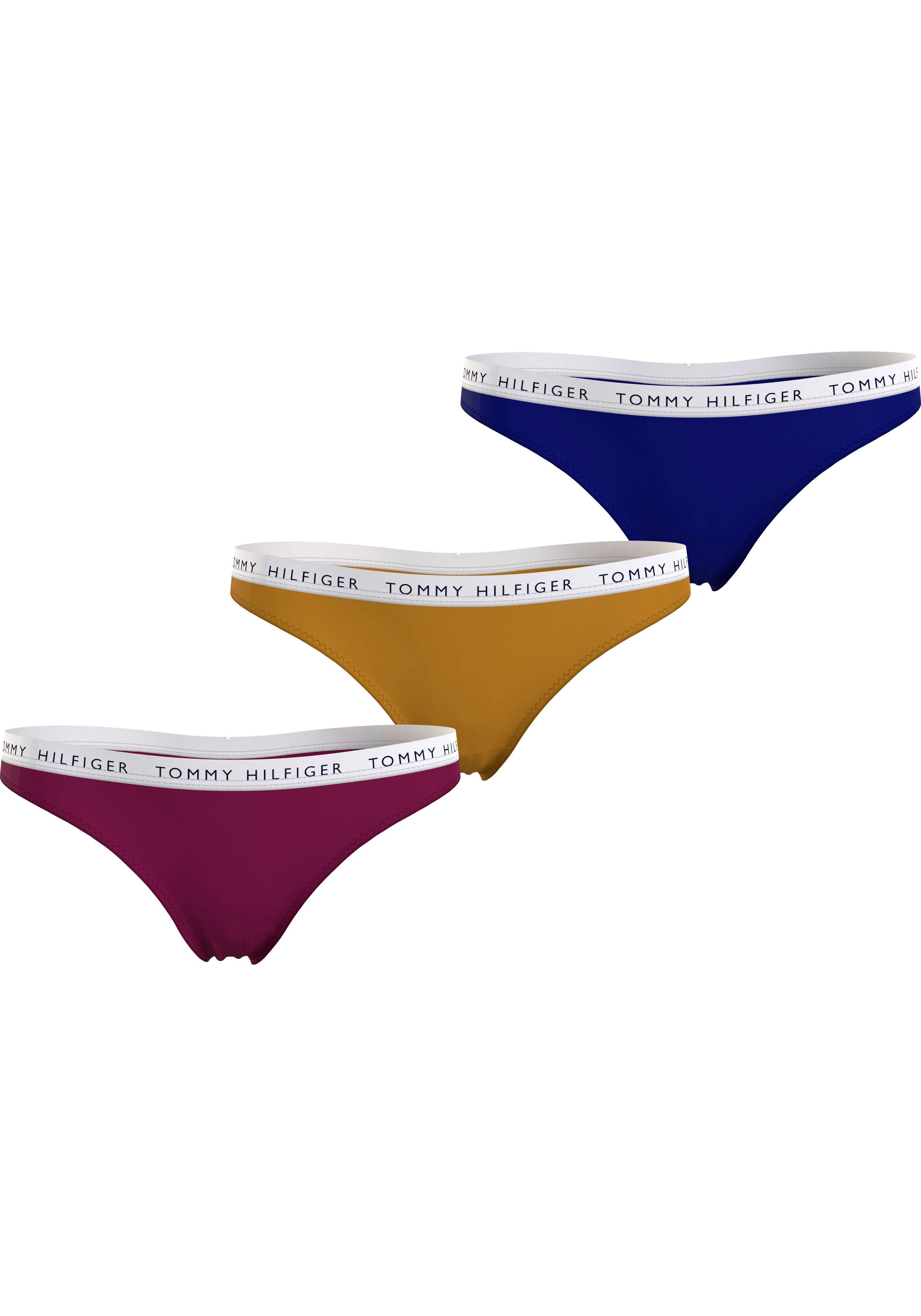 Tommy Hilfiger Underwear T-String (Set, 3-St., 3er-Pack) mit Logo-Taillenbund Italian Wine/Cr Gold