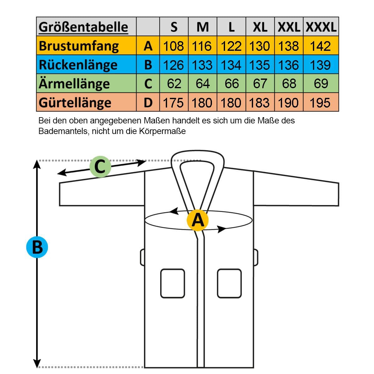 Gräfenstayn Unisex-Bademantel Damen Herren Kuschelfleece Bademantel Größe S-XXXL, warm & kuschelig, Waden bis Knöchellang, Fronttaschen, Gürtel, S-XXXL – Bild 4 von 5