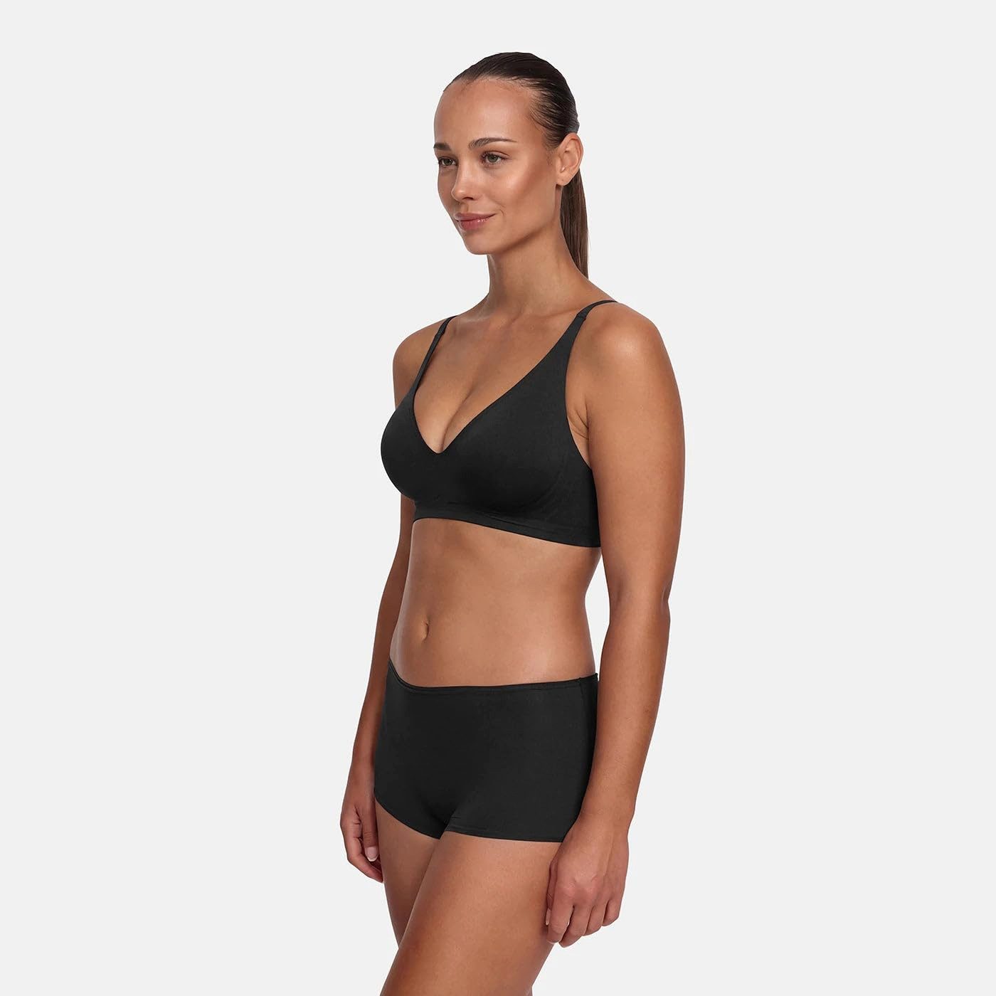 cfab (creamy fabrics) Bügelloser BH Comfort Push-Up BH-Schwarz-2XL (1-tlg)