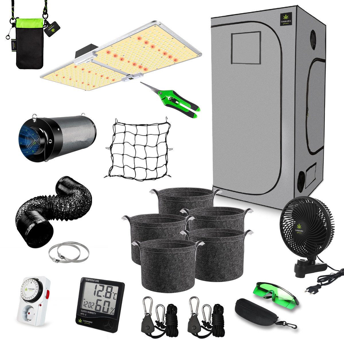 Cannabis 4 Home Gewächshaus Canna4Home GrowBox Komplettset 100 x 100 x 200cm Gewächshaus Zuchtzelt