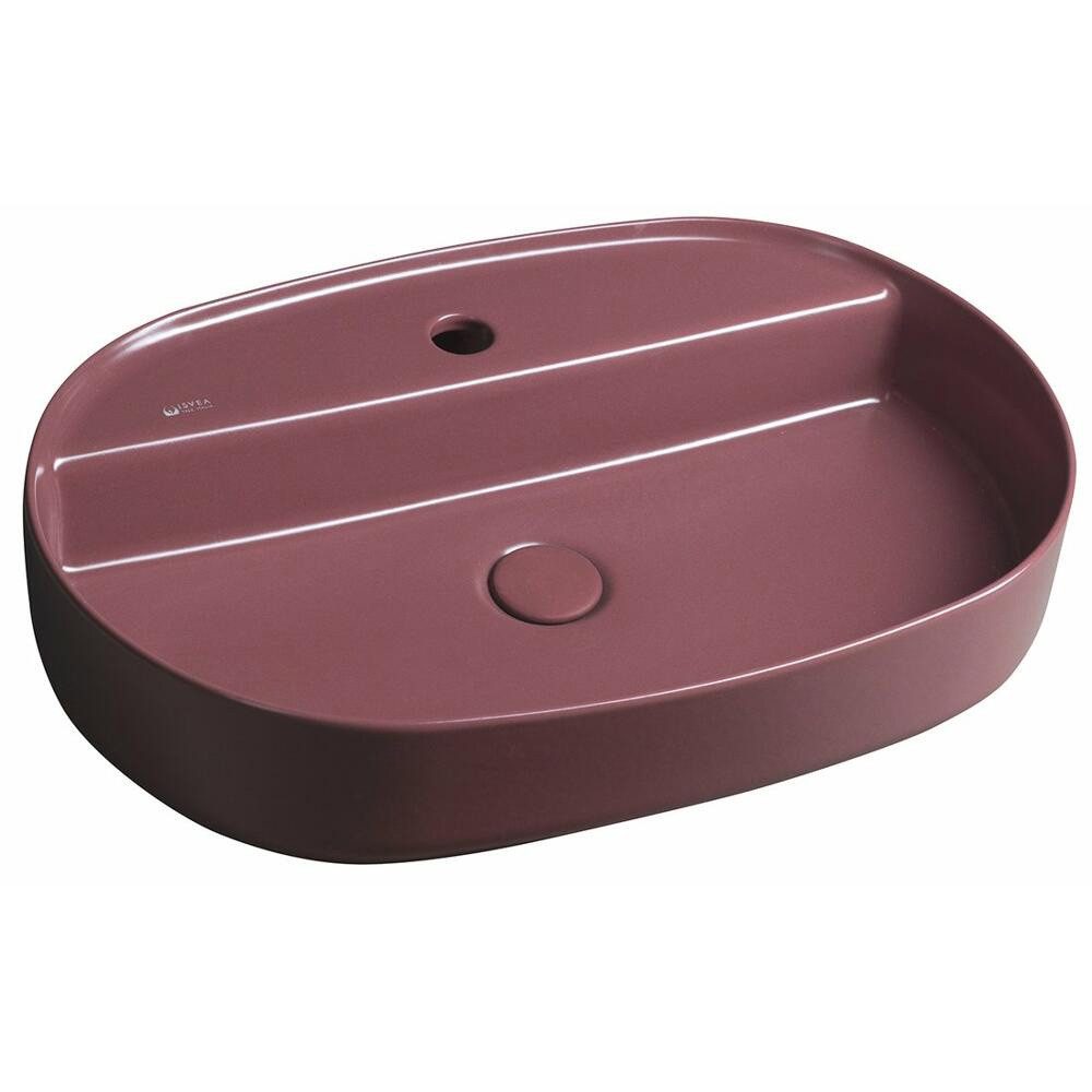 HAK Waschtisch INFINITY OVAL Aufsatzwaschbecken, 60x40cm, Maroon Red matt