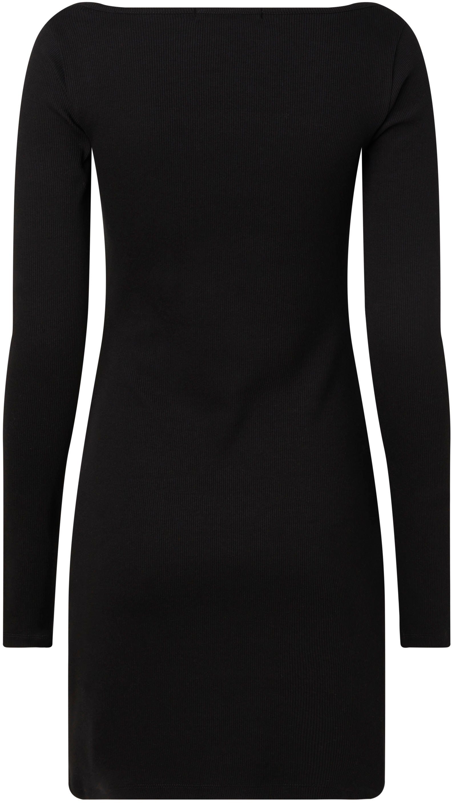 Calvin Klein Jeans Jerseykleid Calvin DRESS Jeans RIB Monogramm-Stickerei Klein mit SQUARE NECK