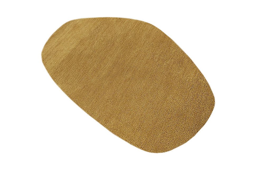 riess-ambiente Designteppich ORGANIC 180x120cm senfgelb - Baumwolle, Hochflor, Indoor, sonnig, oval, Höhe: 2.5 mm, Geeignet für Fußbodenheizungen - ideal für Wohn- und Schlafzimmer