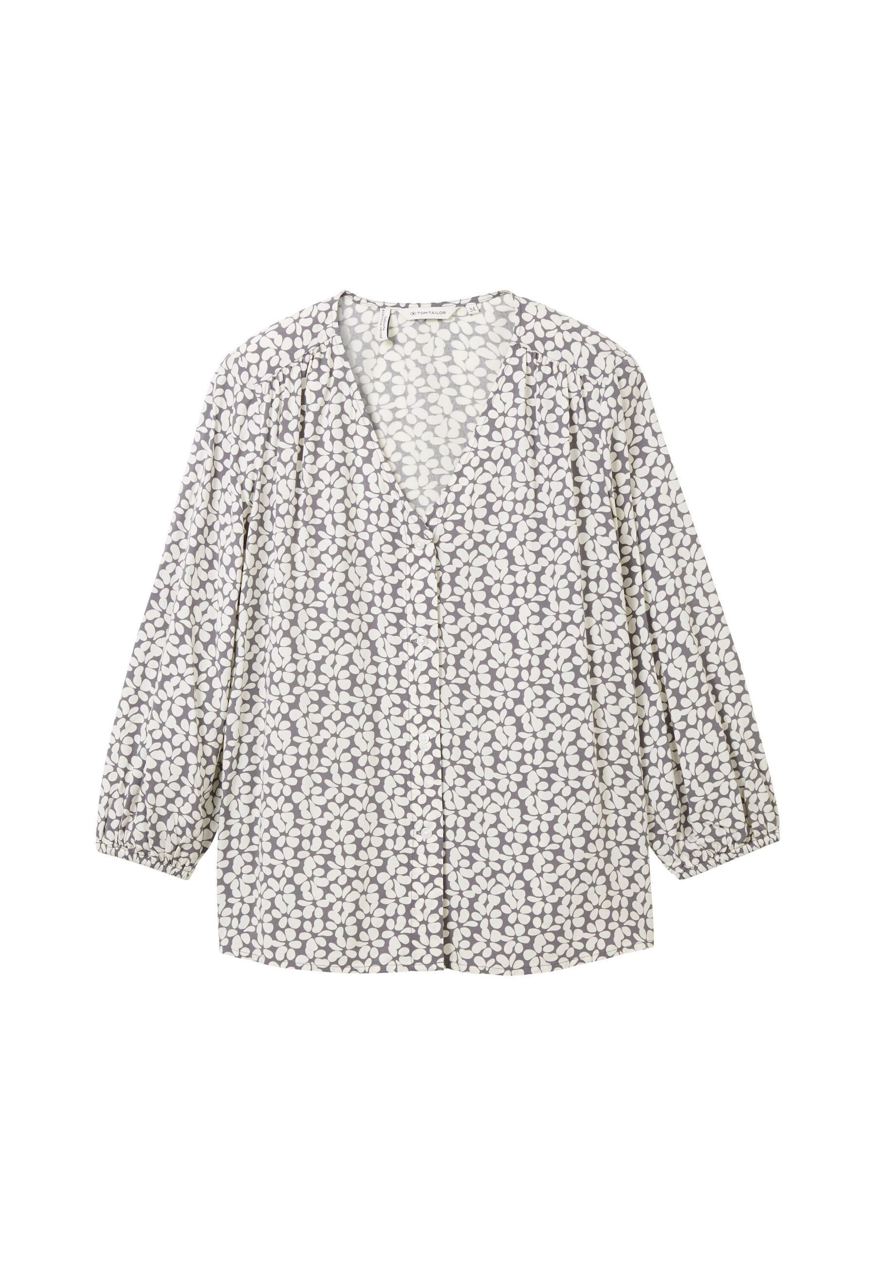 Langarmbluse Bluse Langarmhemd mit 3/4 Ärmeln und Loose Fit