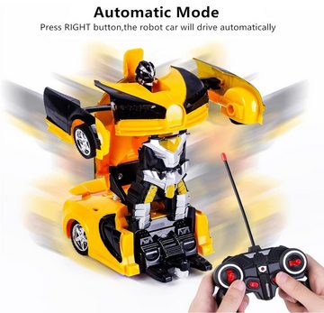 YI Spielzeug-Auto Roboter Auto mit Fernbedienung Transform Ferngesteuertes Auto RC