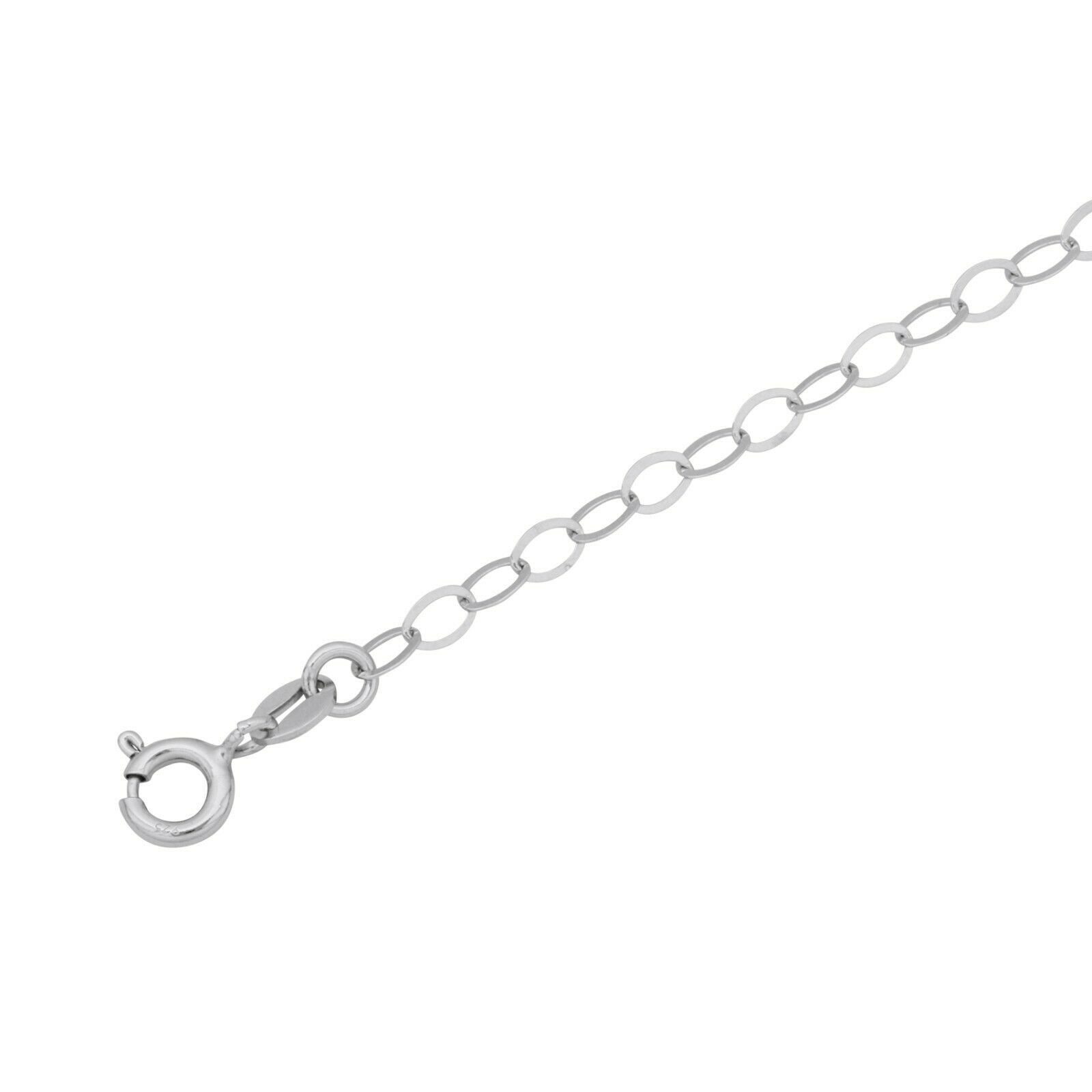 Tony Fein Silberkette Schlaufenkette 3mm 925er Silber Rhodiniert Massiv Hochglanzpoliert, Made in Italy für Damen und Herren