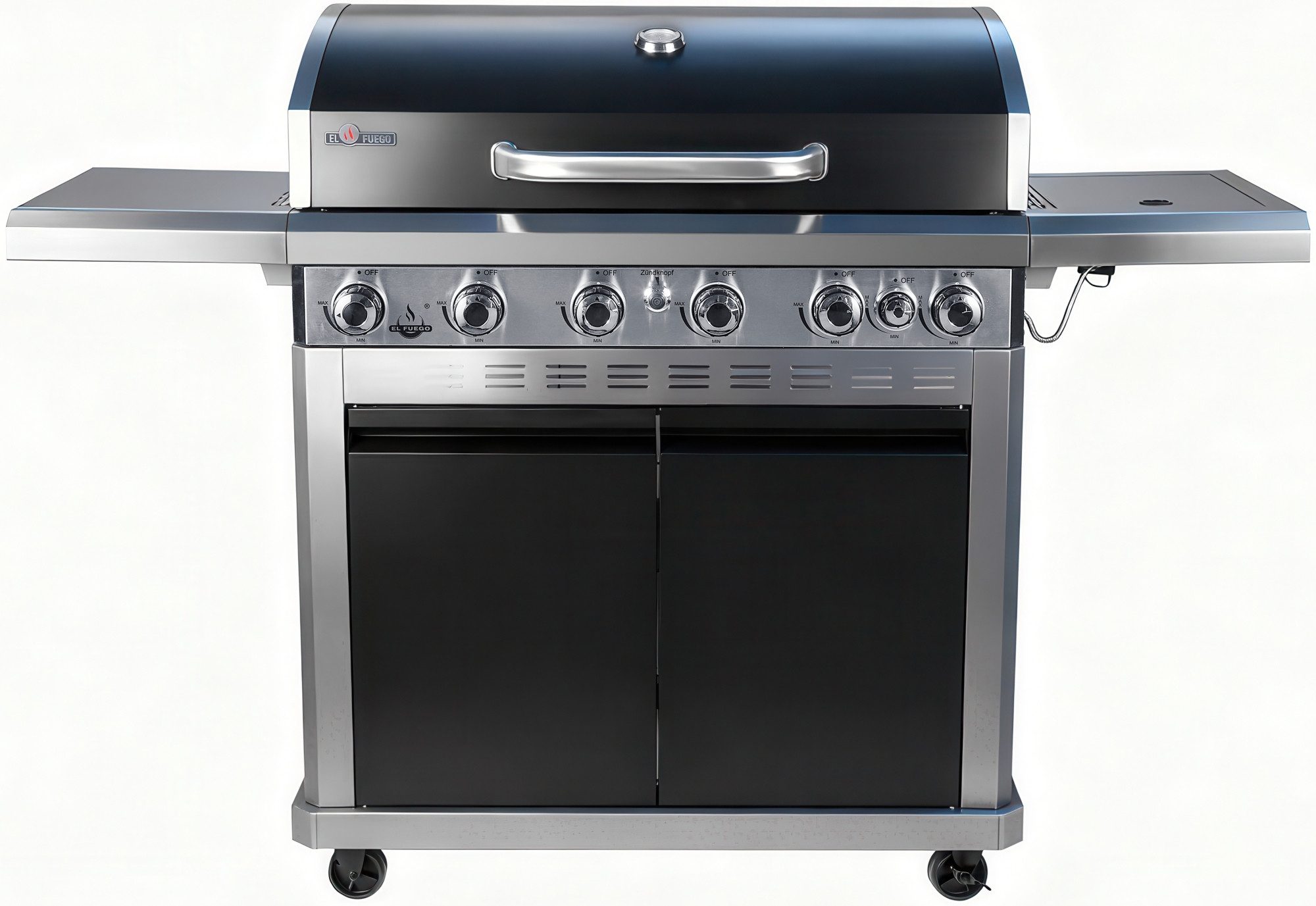 El Fuego Gasgrill Detroit, 18 kW (6 Brenner je 2,5 kW + 1 Seitenbrenner 3,0 kW)