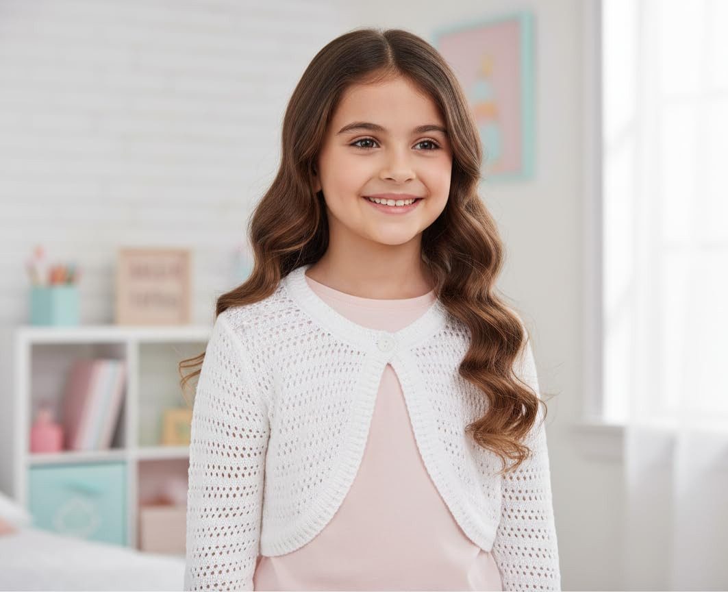 Minora Strickkleid Baby/Kind Bolero Taufweste Strickwaren Mädchen Langarm – Bild 3 von 5