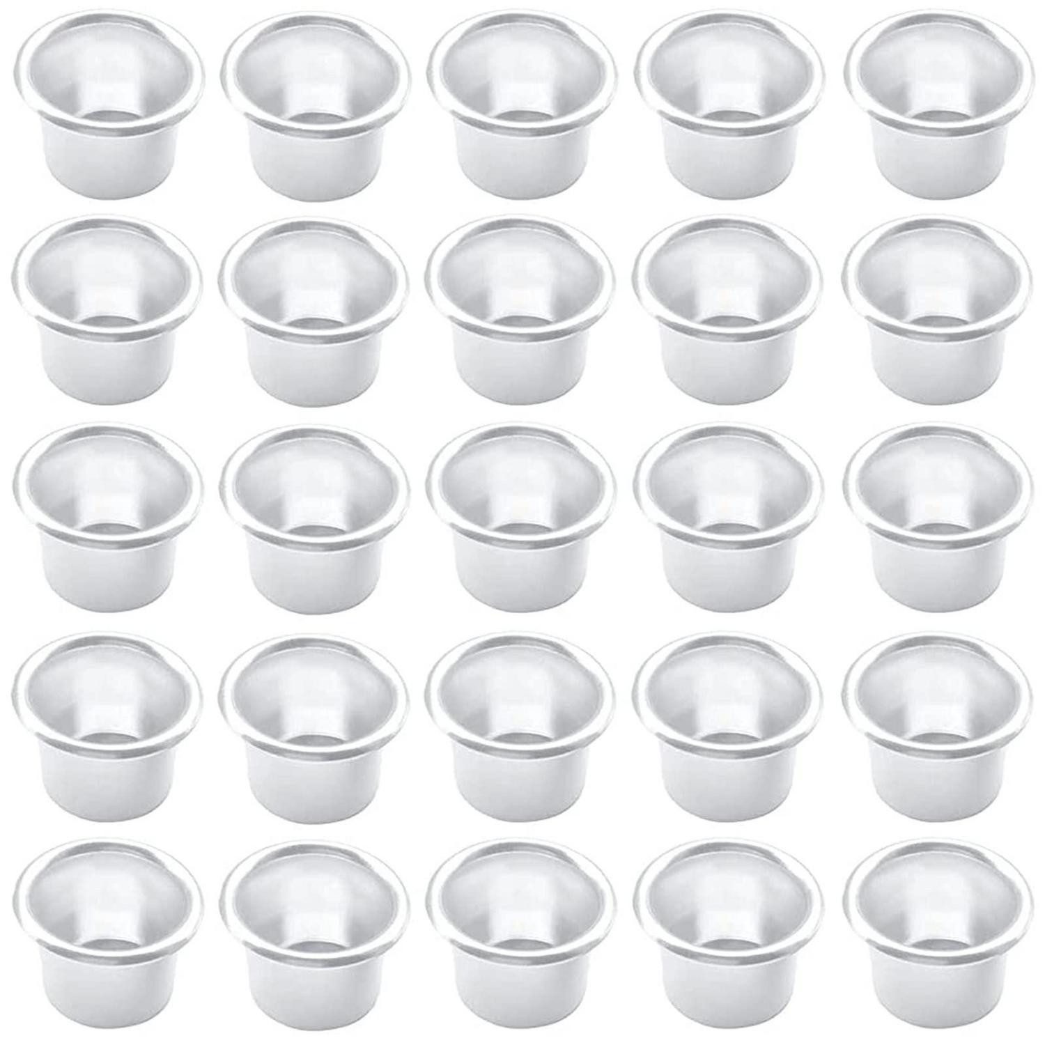 LuxusKollektion Kerzentülle Kerzenhalter Mini 25 Stk Silber Aluminium (25 St)