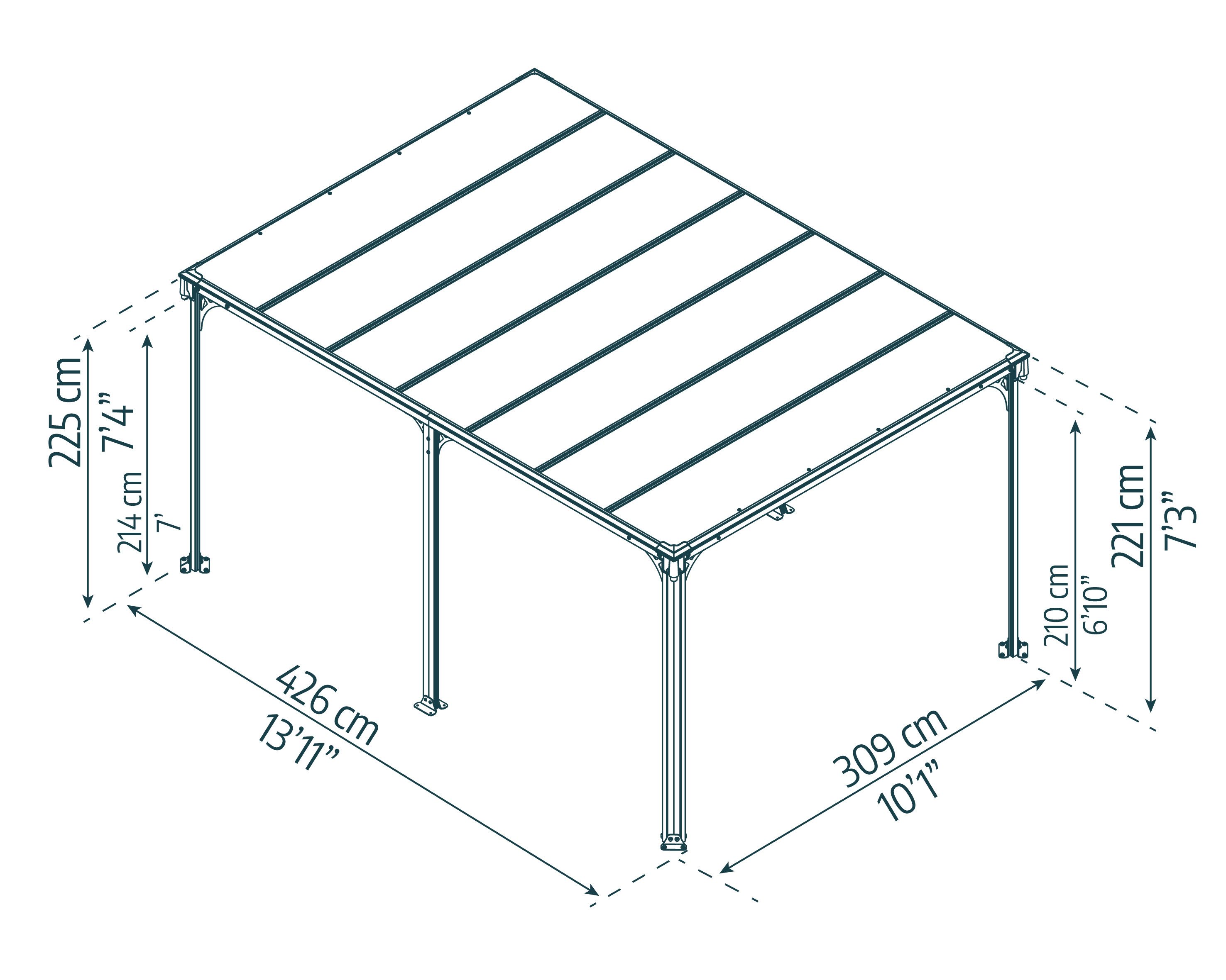 Palram - Canopia Pavillon Milano 4300, BxT: 309x426 cm