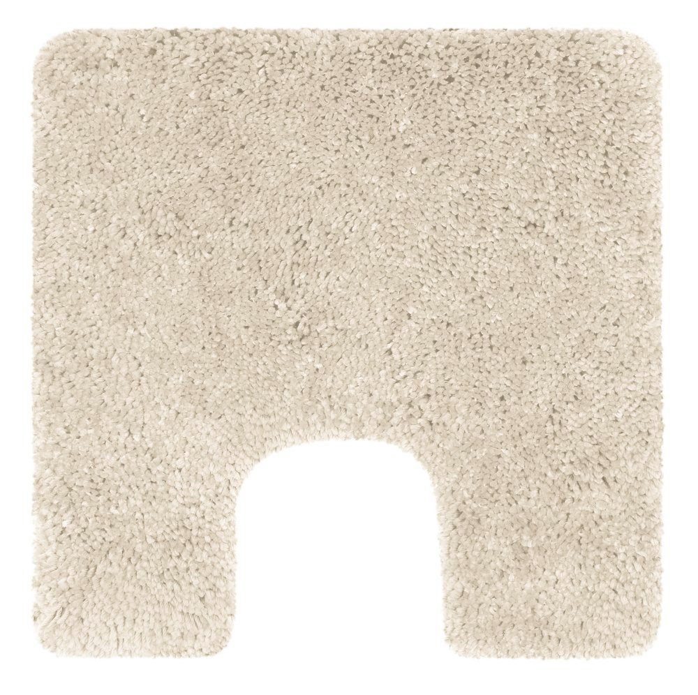 spirella Badematte HIGHLAND, Höhe 40 mm, Badteppich Hochflor, 100% Polyester Microfaser, Anti-Rutsch Beschichtung, mit Toilettenausschnitt, für Fußbodenheizung geeignet, waschbar 40°, schnelltrocknend, Polyester, rechteckig, Rutschhemmende Unterseite aus
