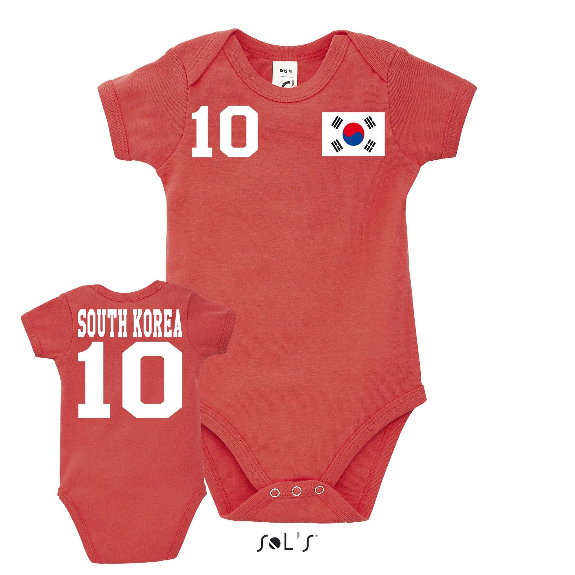 Blondie & Brownie Strampler Kinder Baby Südkorea South Korea Sport Trikot Fußball Weltmeister WM