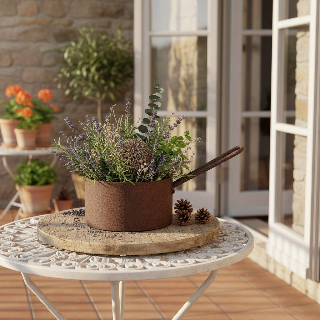 Posiwio Gartenfigur Pflanztopf Metall Vintage-Stil Rost Optik Übertopf Pfanne