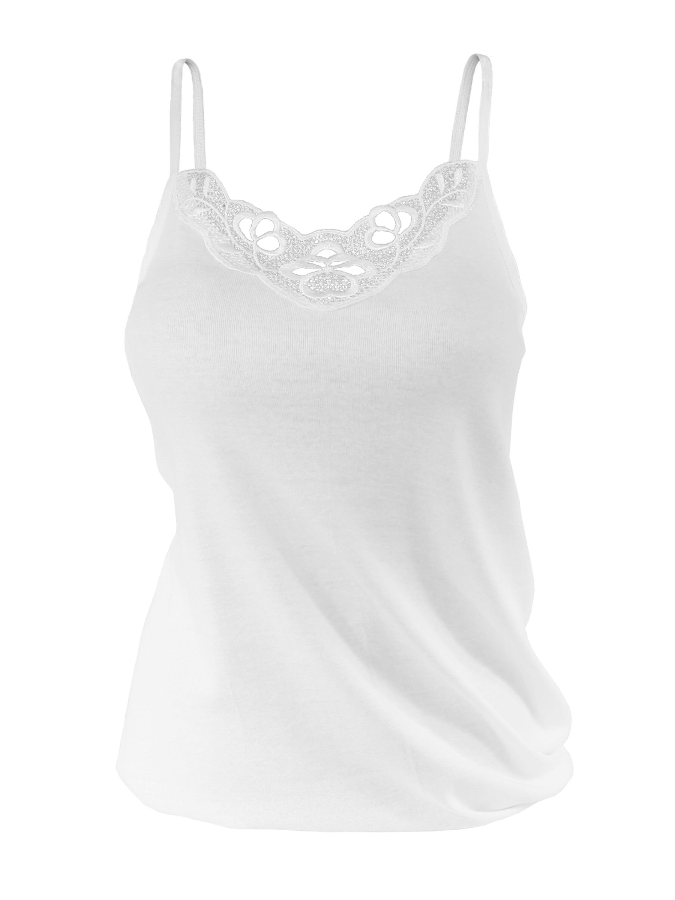 Yenita® Unterhemd (4-St) aus Baumwolle mit schöner Spitze