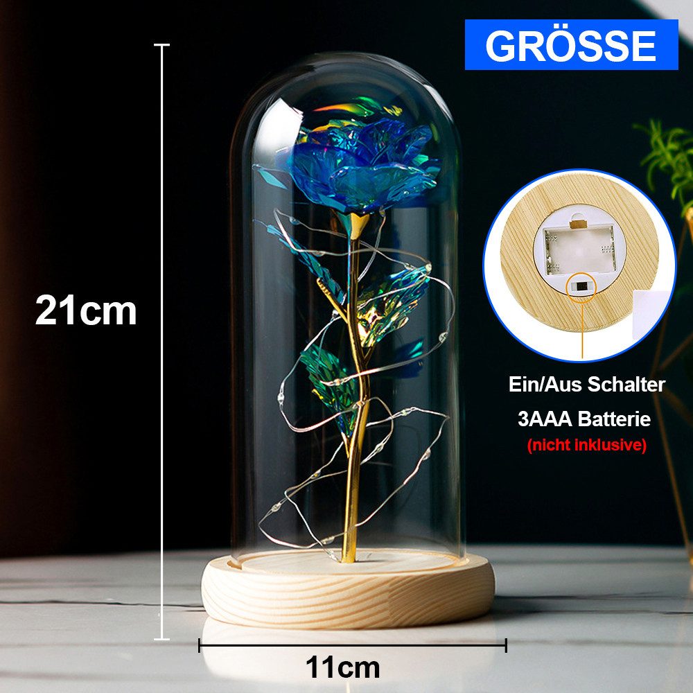 Kunstblume Galaxy Rose Blume Geschenk, LED-Lichterkette günstig online kaufen