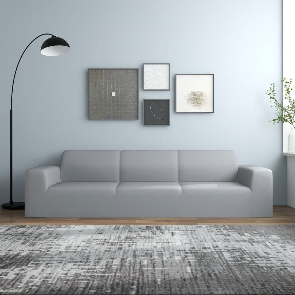 furnicato Sofahusse Dehnbare 4-Sitzer Grau 235-300 cm