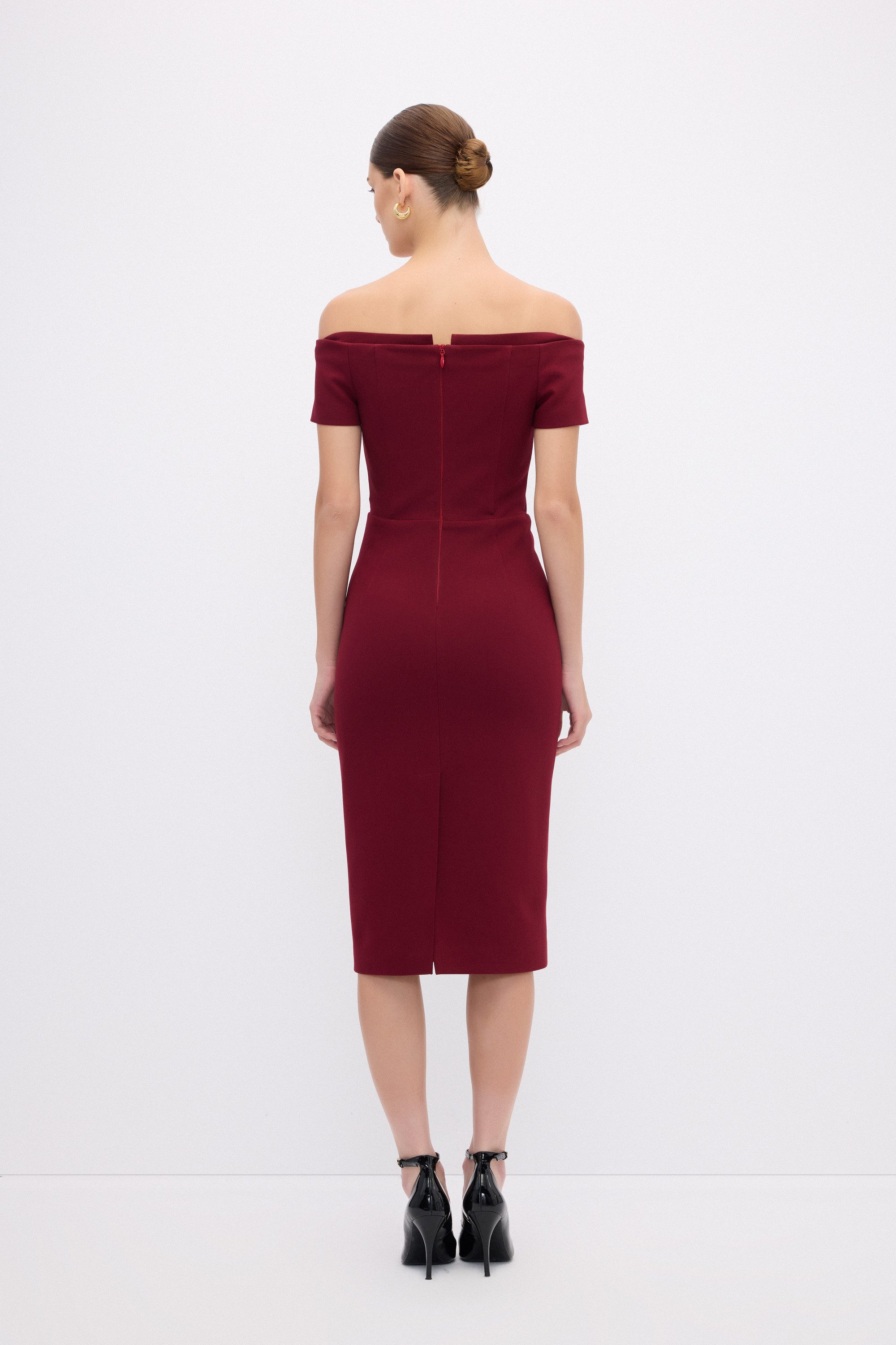 adL Cocktailkleid Schulterfreies Midikleid – Bild 3 von 5