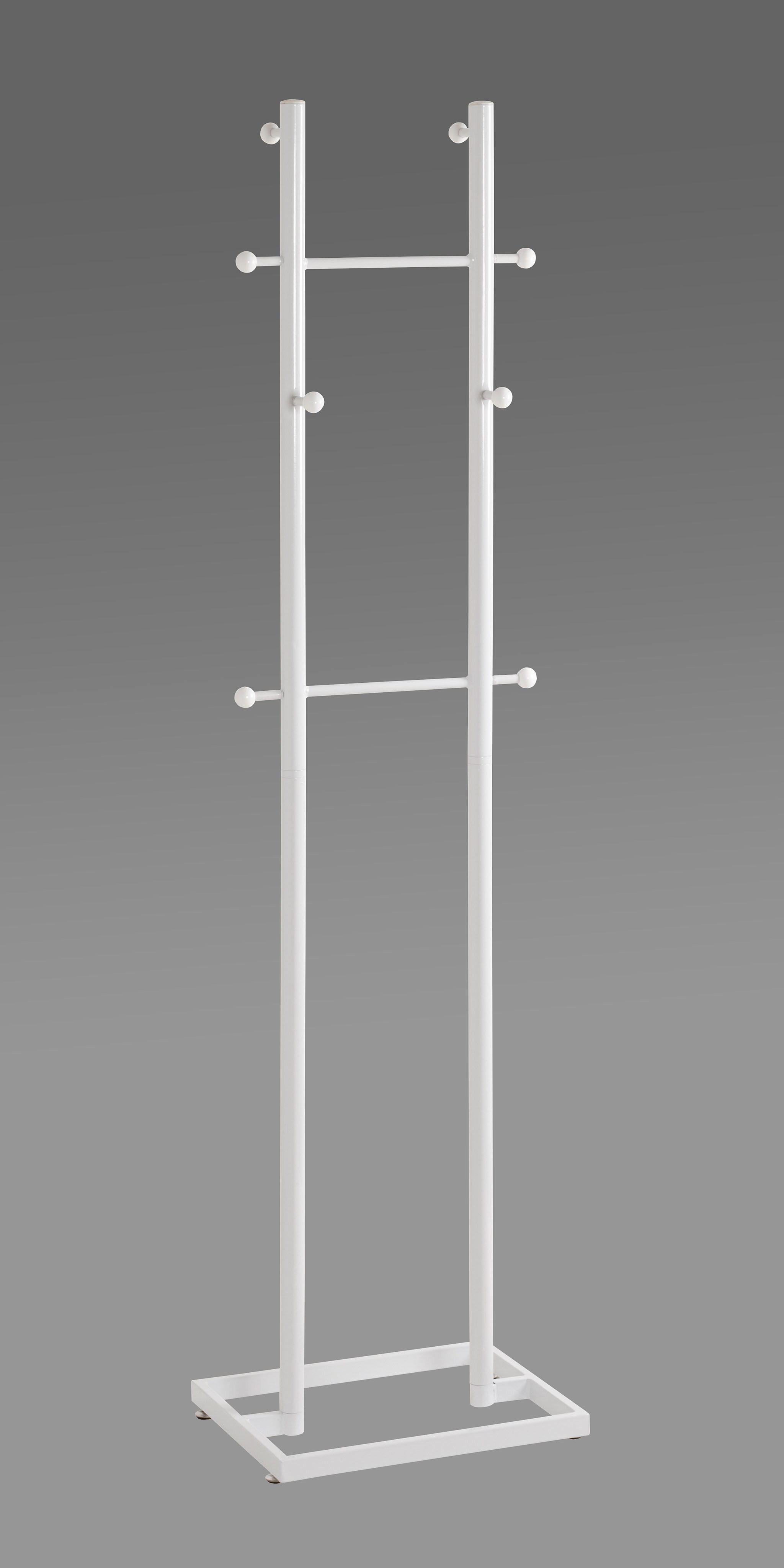 HAKU Garderobenständer Kleiderständer, Standgarderobe, freiform - aus Metall Weiß - B/T/H 45/34/175 cm