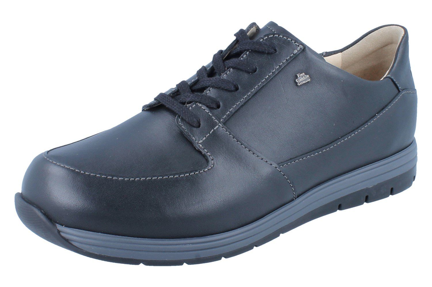 FINN COMFORT Vernon Herren Schnürhalbschuhe schwarz Glattleder - Schnürschuh