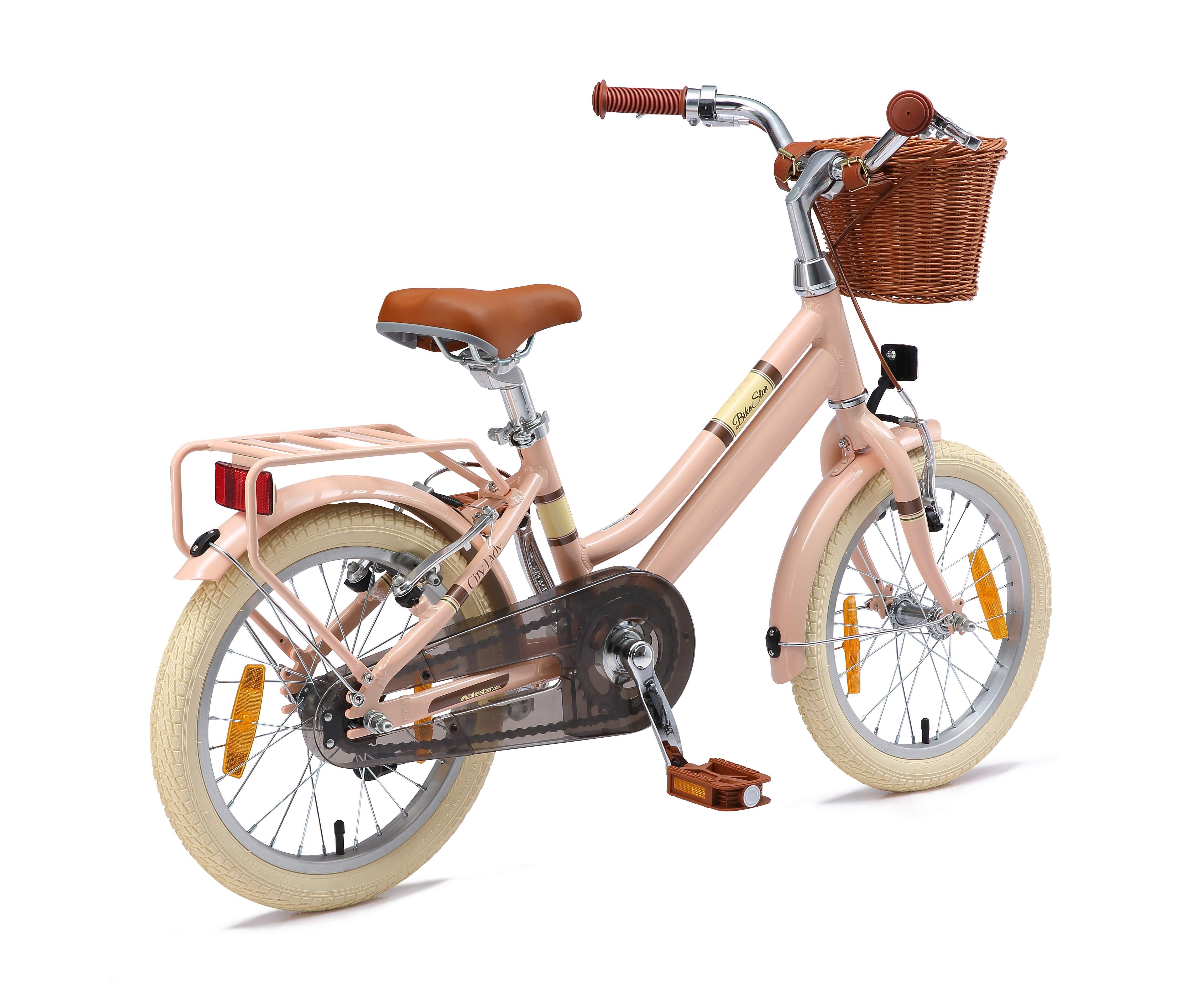 Bikestar Kinderfahrrad Cityrad 16 Zoll Aluminium ab 4 Jahre, 1 Gang, Korb, Gepäckträger, leichtes Treten, ergonomischer Rahmen