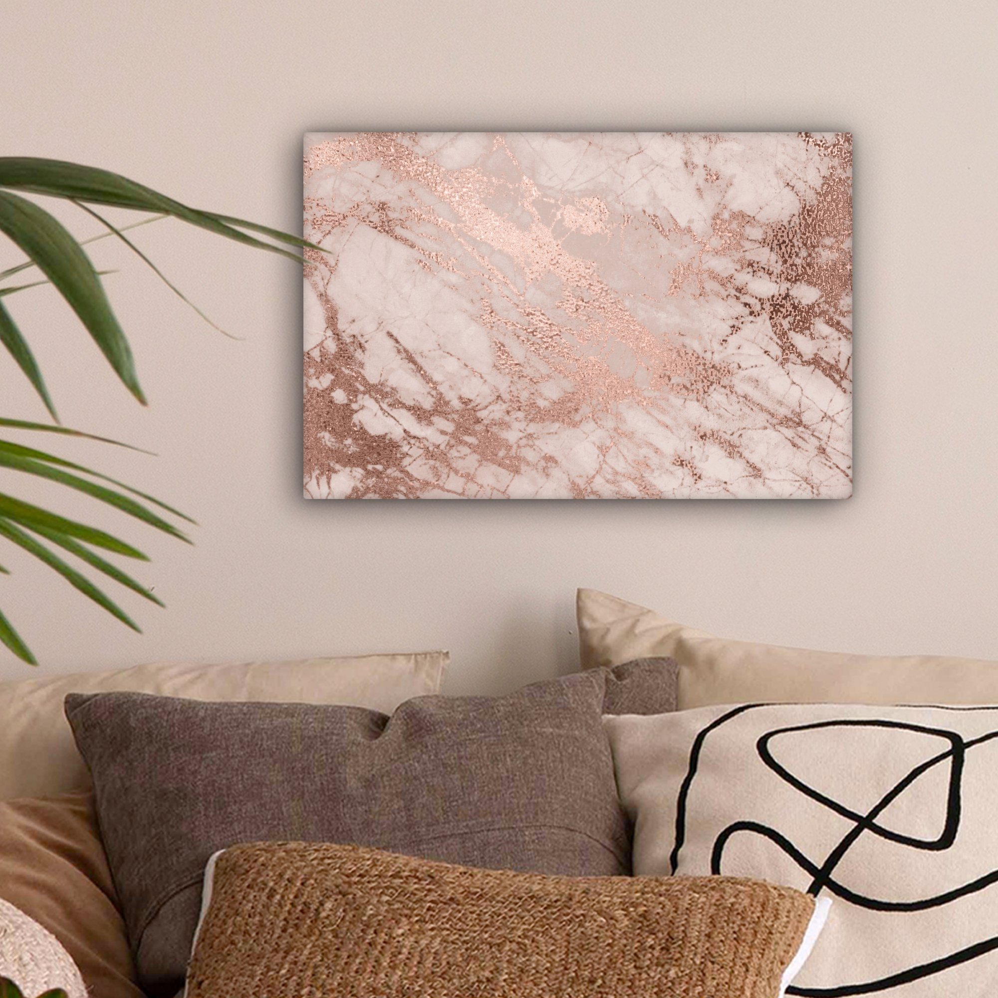 OneMillionCanvasses® Leinwandbild Marmor - Rosa - Luxus - Marmoroptik - Gli günstig online kaufen