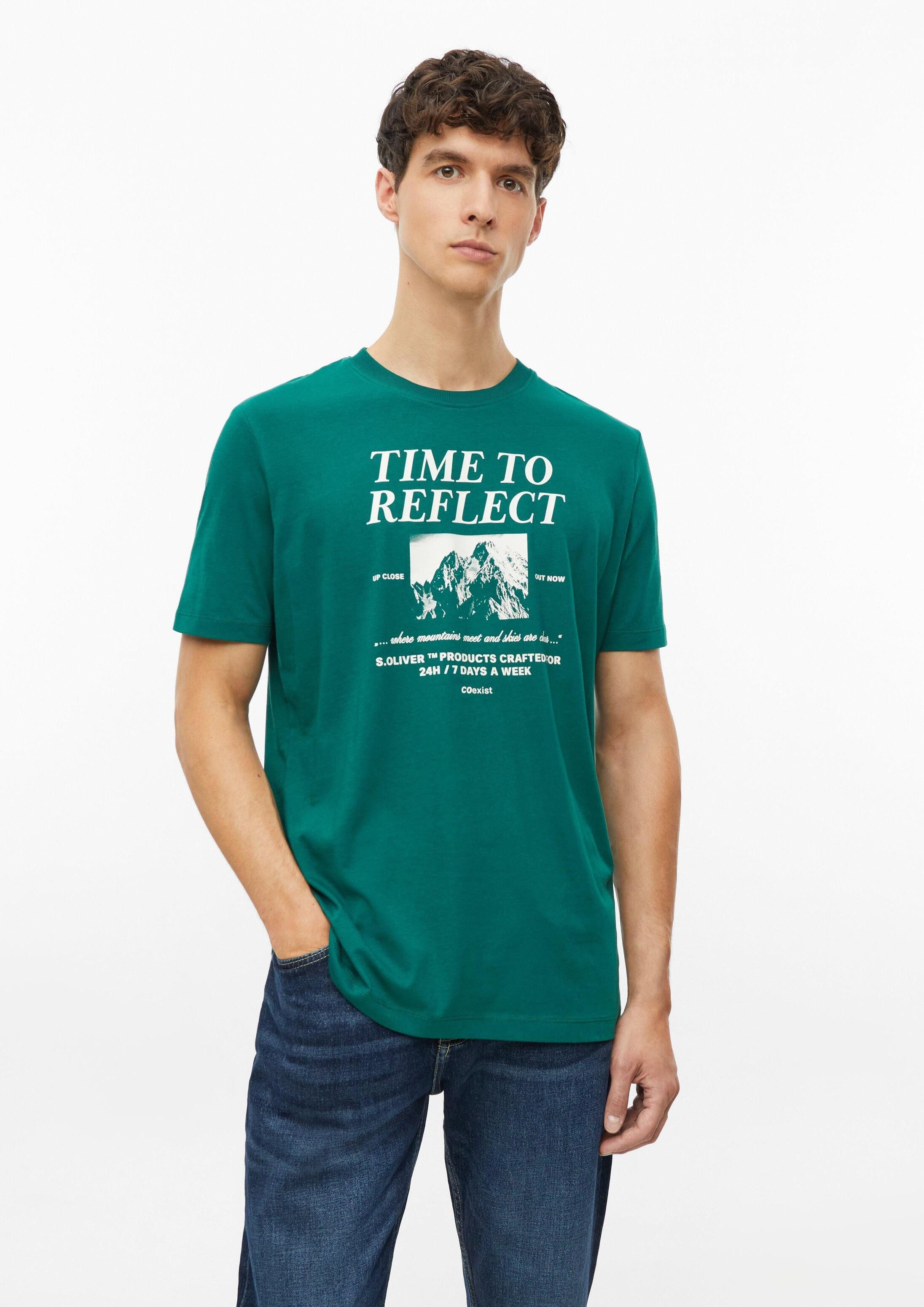s.Oliver Kurzarmshirt T-Shirt Baumwoll-T-Shirt mit Artwork