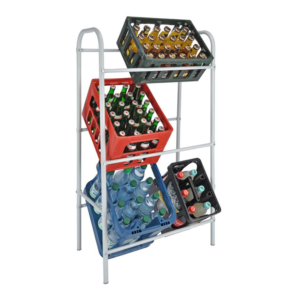 Haushalt International Flaschenregal Flaschenkastenregal für 6 Kästen mit Wandbefestigung