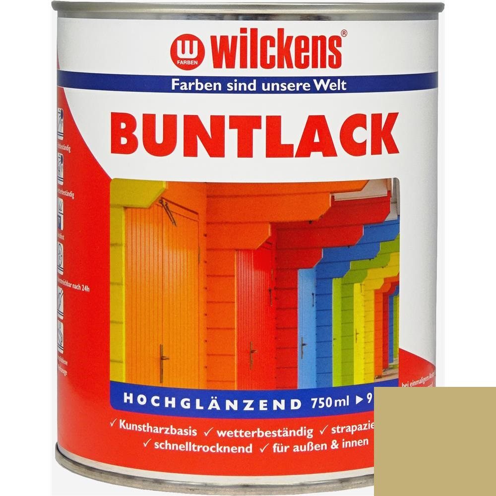 Wilckens Farben Kunstharzlack Buntlack Lack, hochglänzend, Beige RAL 1001, 750 ml