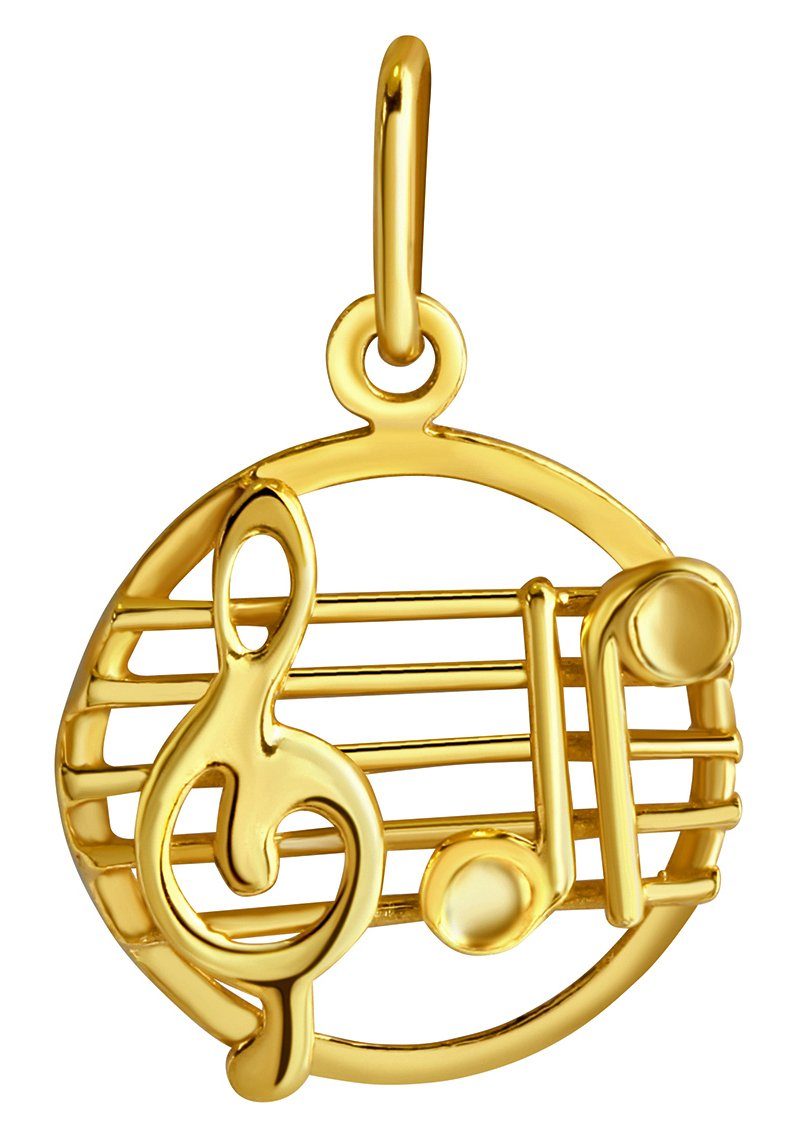 Kettenanhänger Schmuck Geschenk Gold 375 Halsschmuck Anhänger Halskette Noten