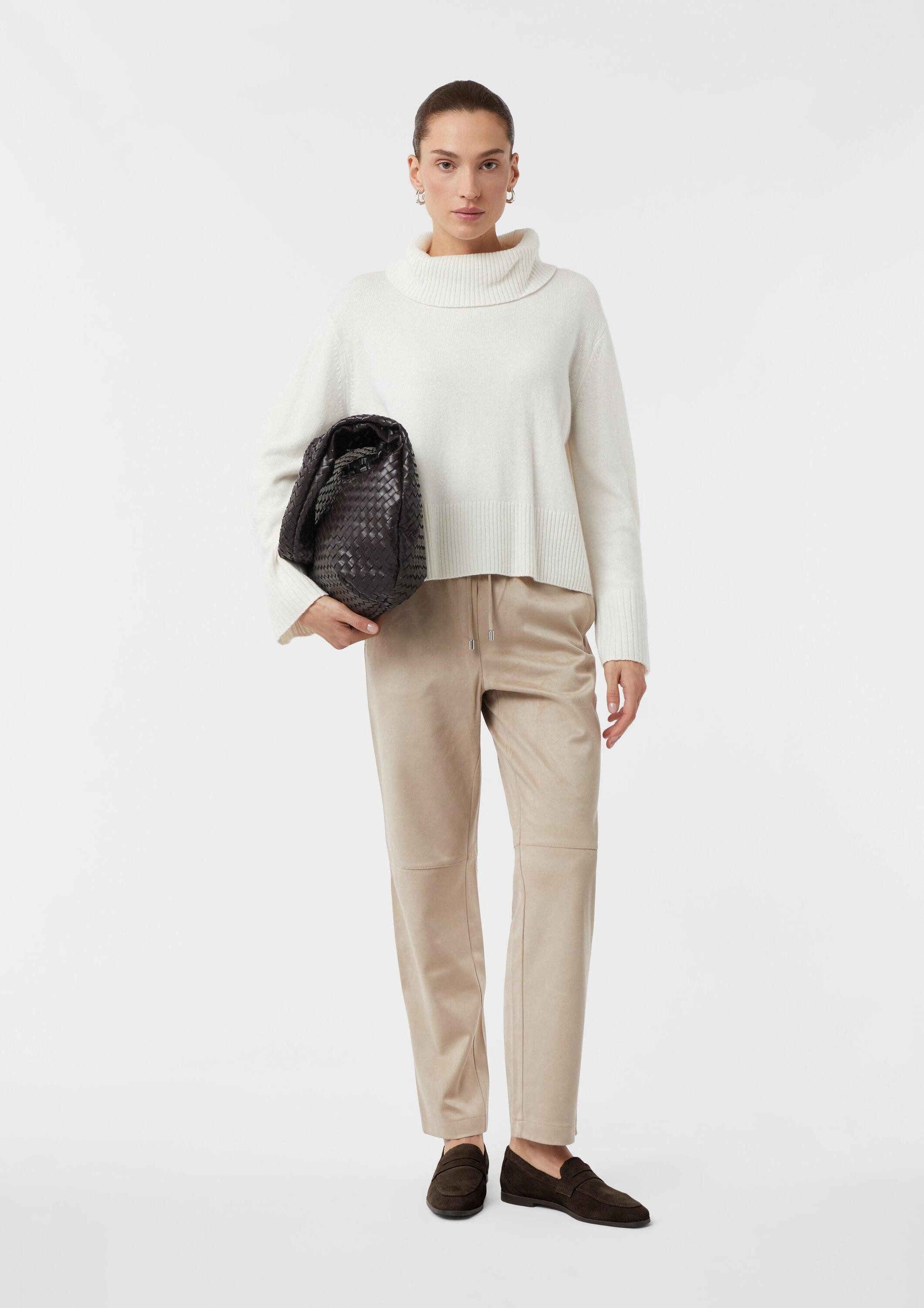 comma Jogginghose Hose Jogpants in Veloursleder-Optik