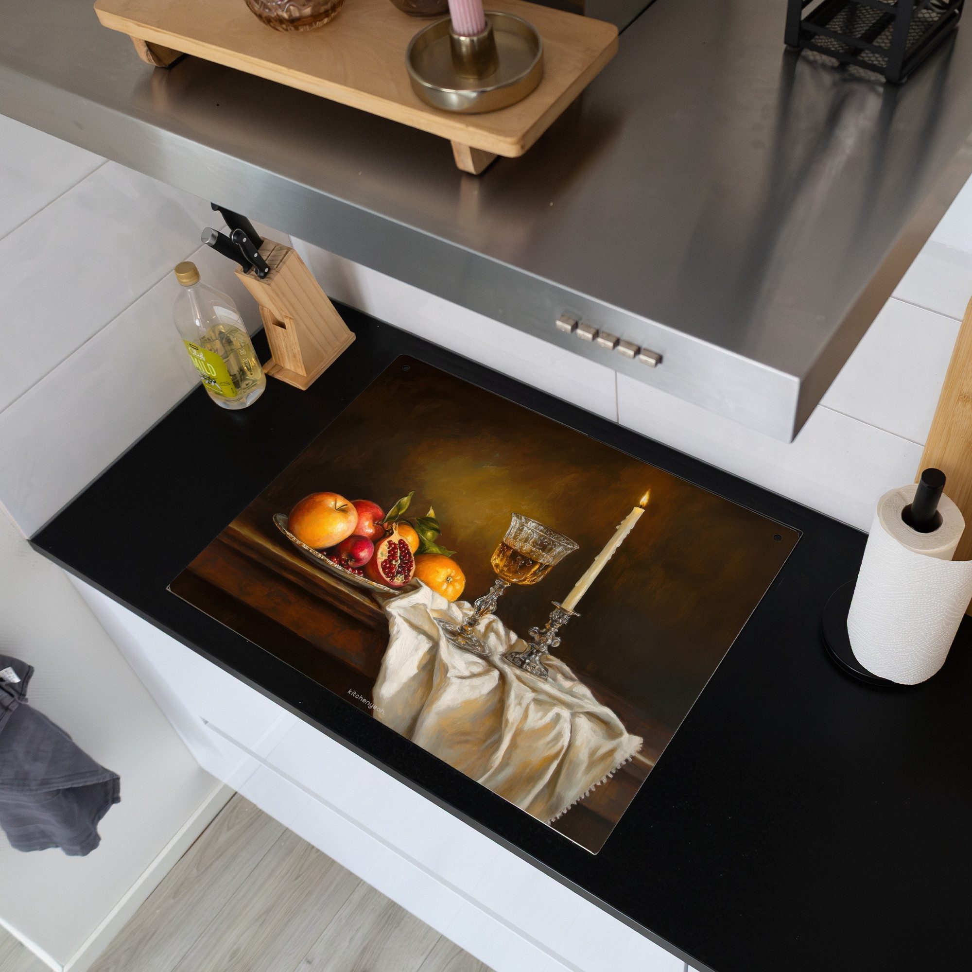 KitchenYeah Küchenrückwand Obst - Stilleben - Wein - Kerze, (1-tlg), Herdpl günstig online kaufen