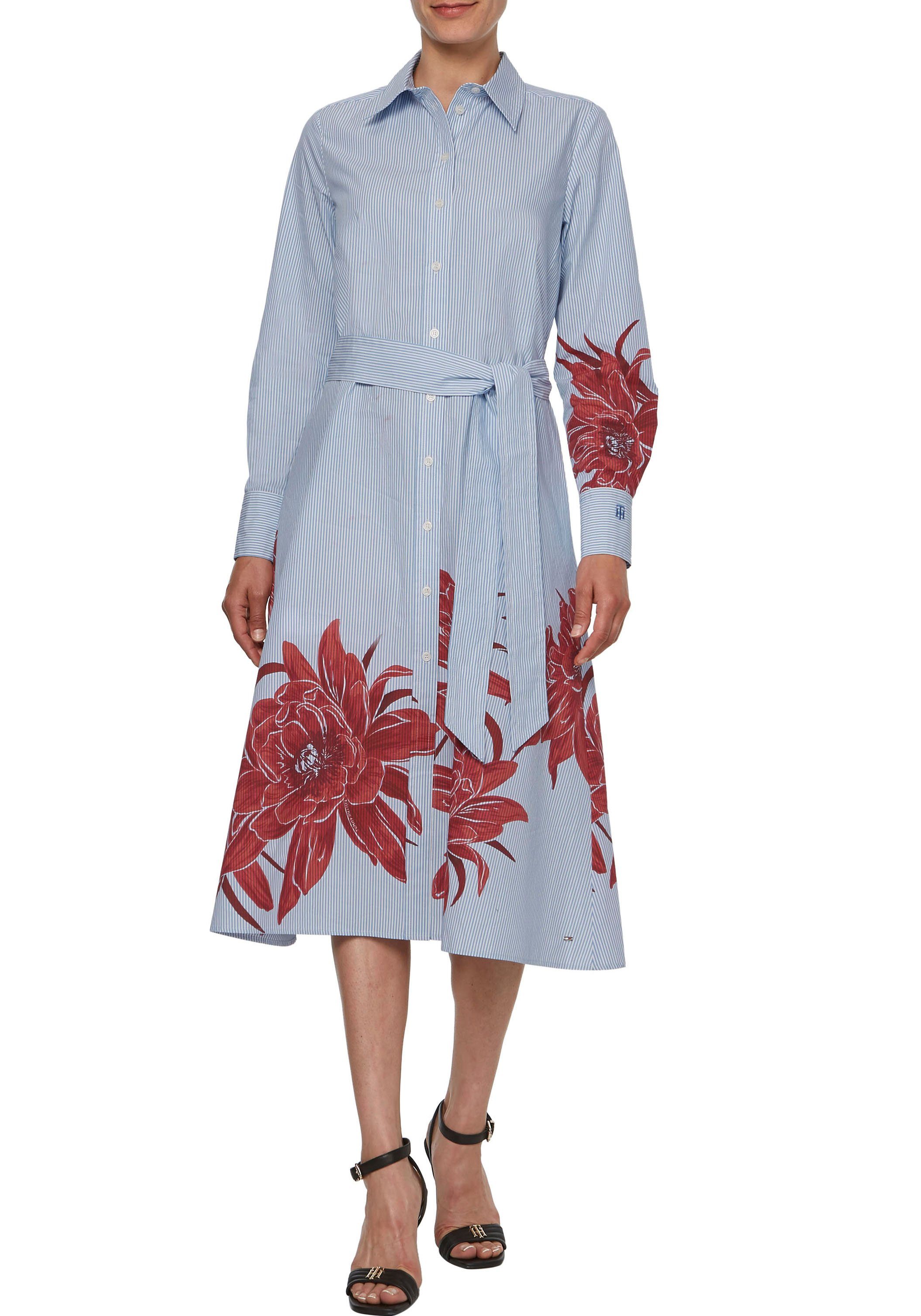 Tommy Hilfiger Curve Druckkleid »CRV COTTON FLORAL SHIRT DRESS LS« mit  markantem Blumendurck online kaufen | OTTO