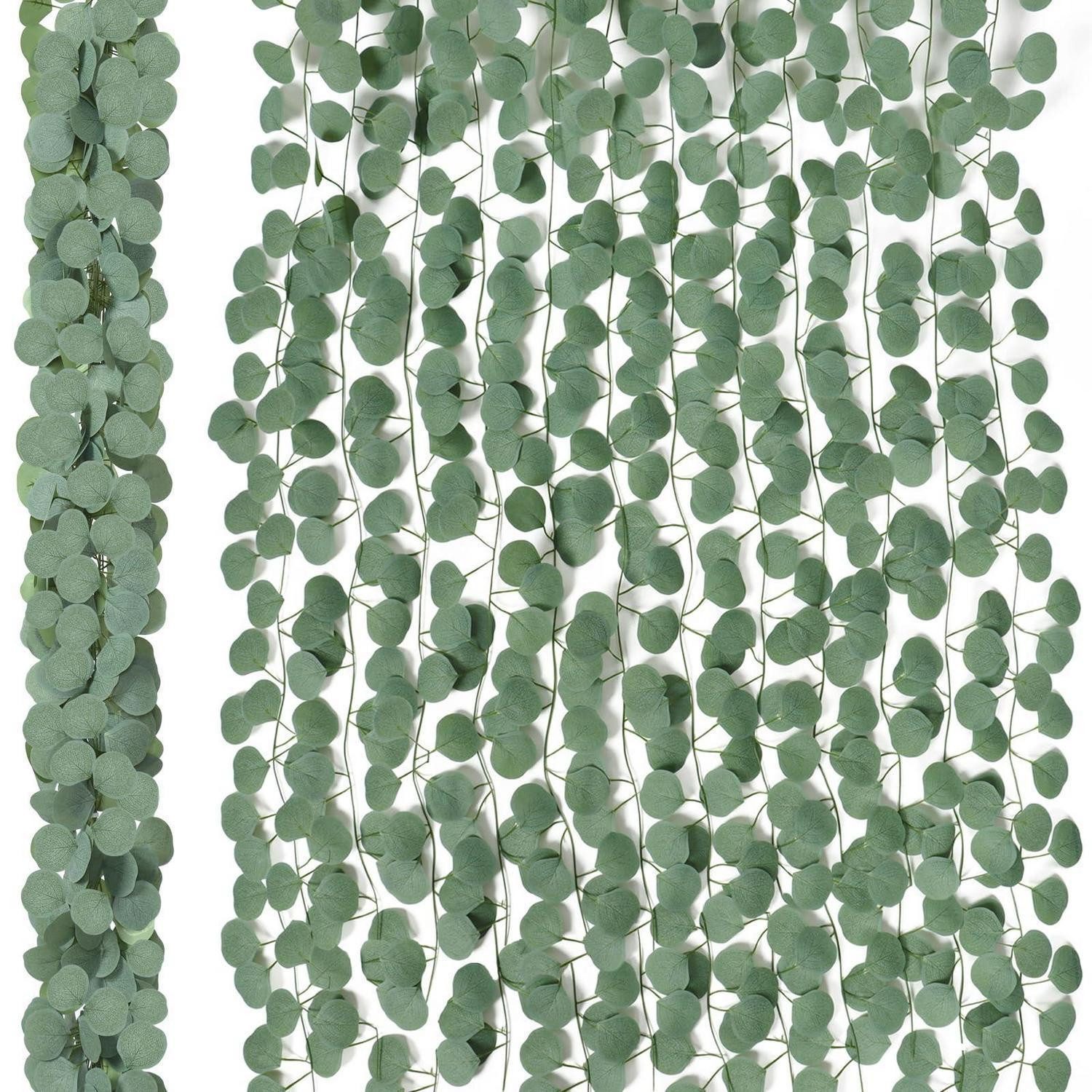 Kunstgirlande Eukalyptus Girlande 12St 200cm Kunstpflanze Hochzeit Deko, LuxusKollektion, Höhe 200 cm