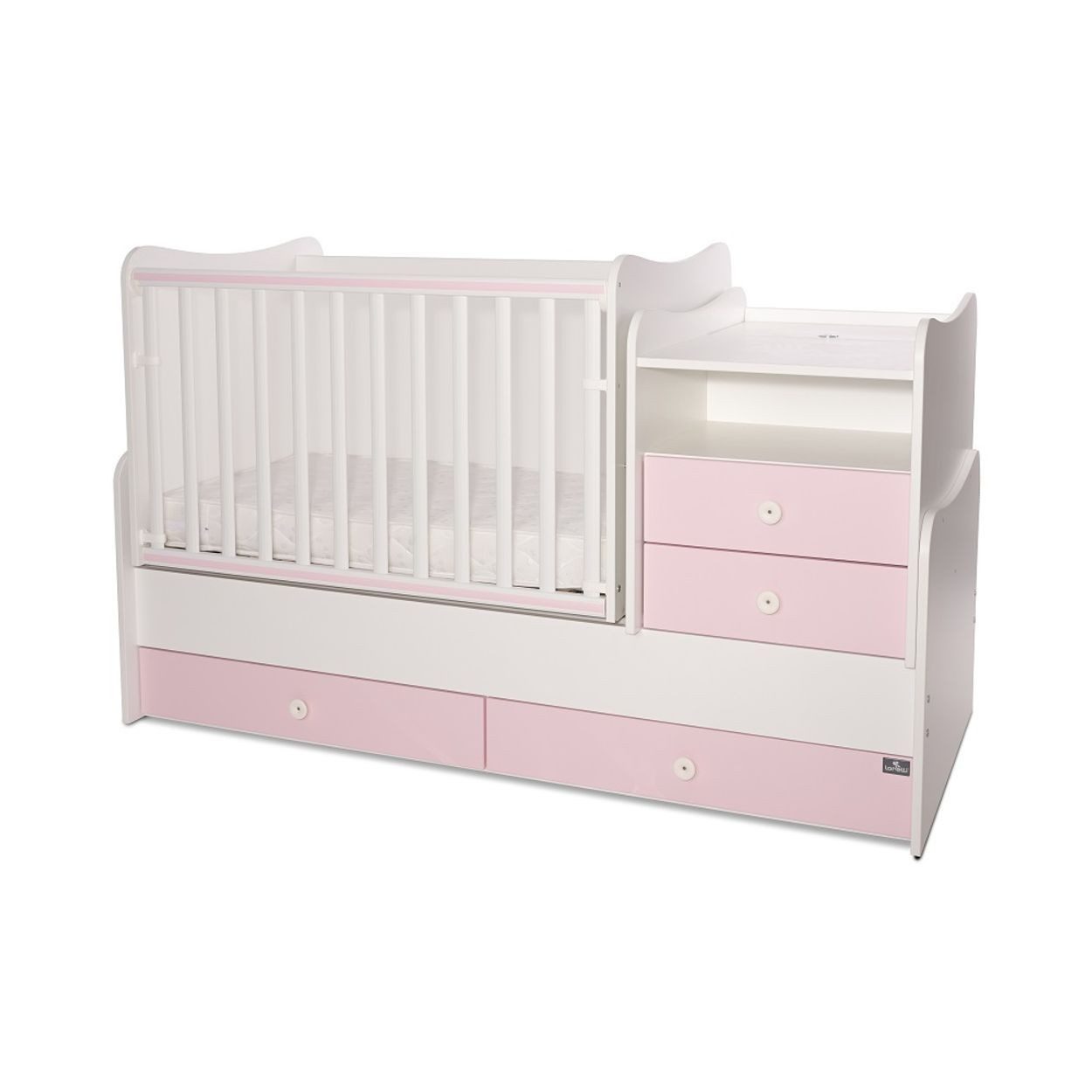 Lorelli Komplettbett Baby- und Kinderbett Combo, umbaubar 2 Kinder gleichzeitig Schaukelfunktion