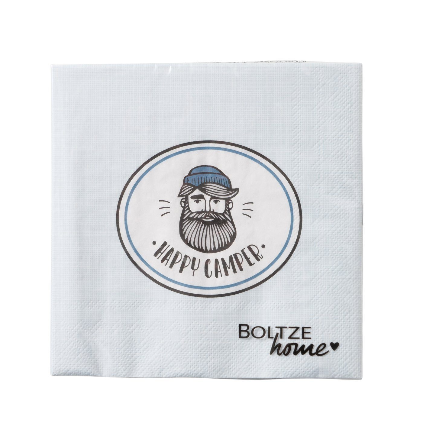 BOLTZE Papierserviette Boltze Home Papierservietten Set „Happy Camper & Hipster Camper“, (2 St)