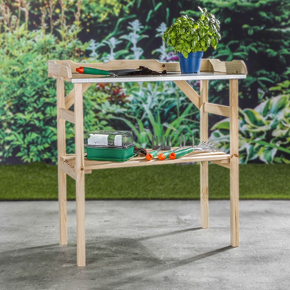 Pflanztisch, Pflanztisch mit Unterschrank Holz Pflanzentisch