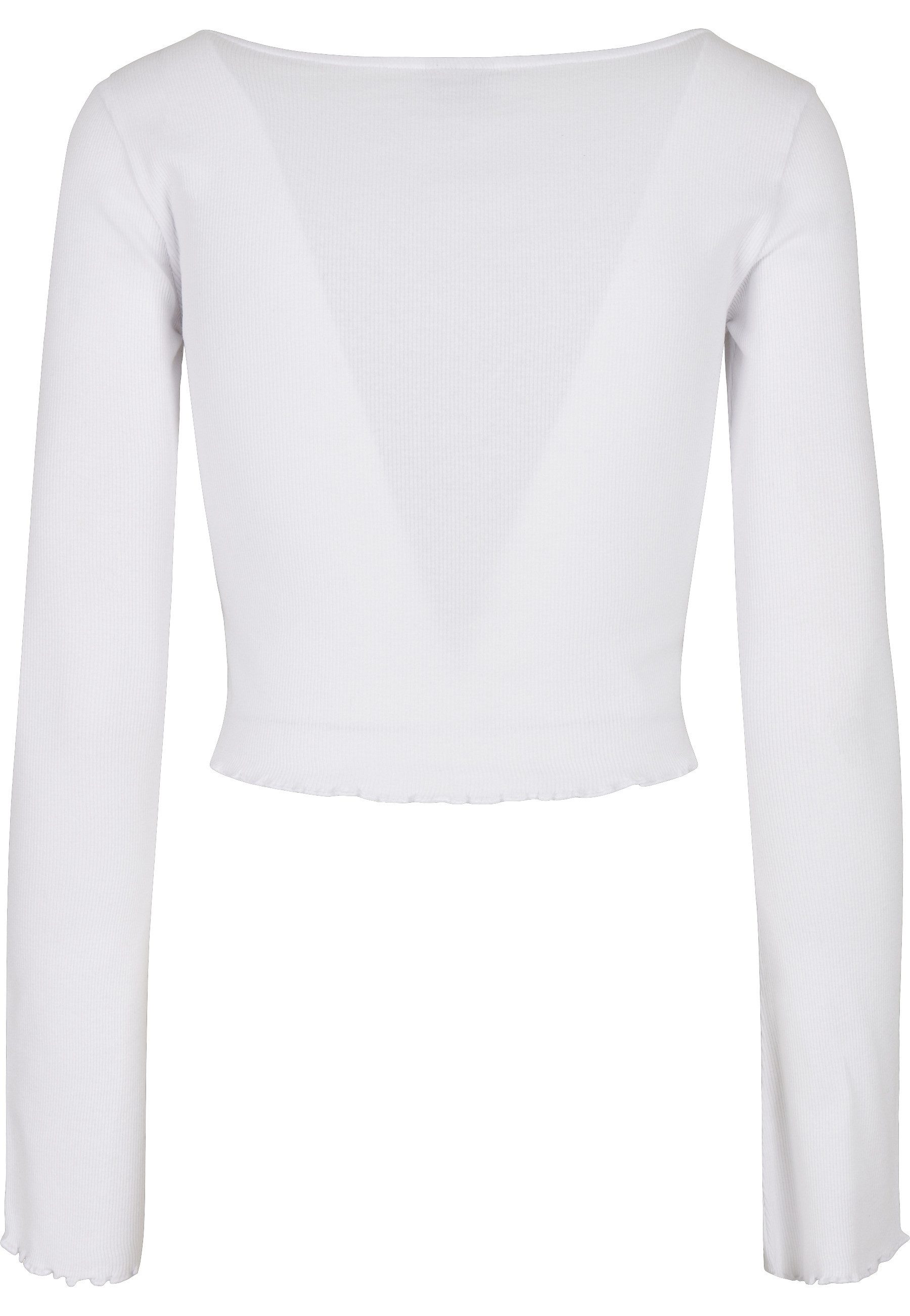 URBAN CLASSICS Langarmshirt Urban Classics Damen Ladies Cropped Rib Cardiga günstig online kaufen